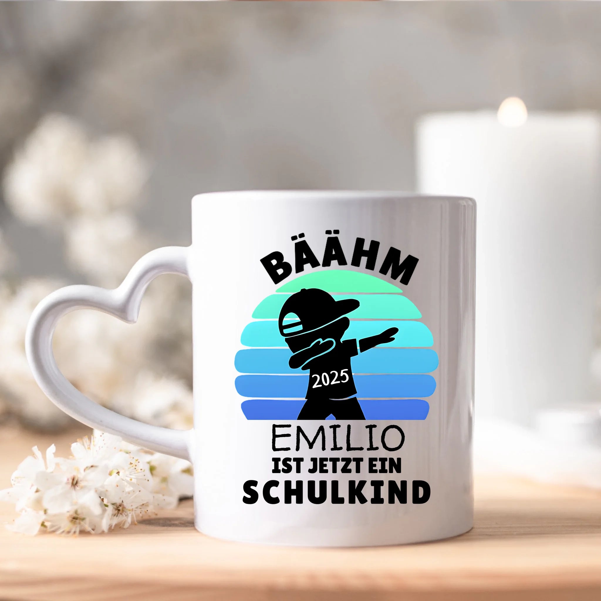 Bäähm Schulkind 2025 Tasse Personalisiert, Kleines Geschenk Einschulung Schulstart Schuleinführung mit Name & Jahr für Erstklässler