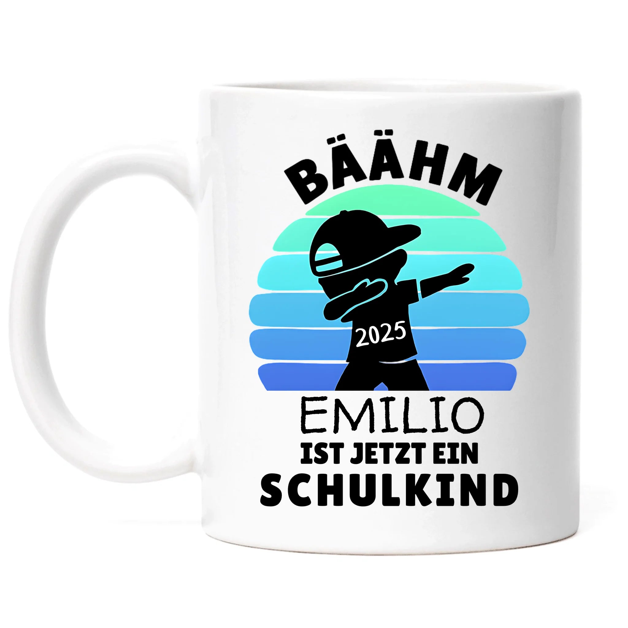 Bäähm Schulkind 2025 Tasse Personalisiert, Kleines Geschenk Einschulung Schulstart Schuleinführung mit Name & Jahr für Erstklässler
