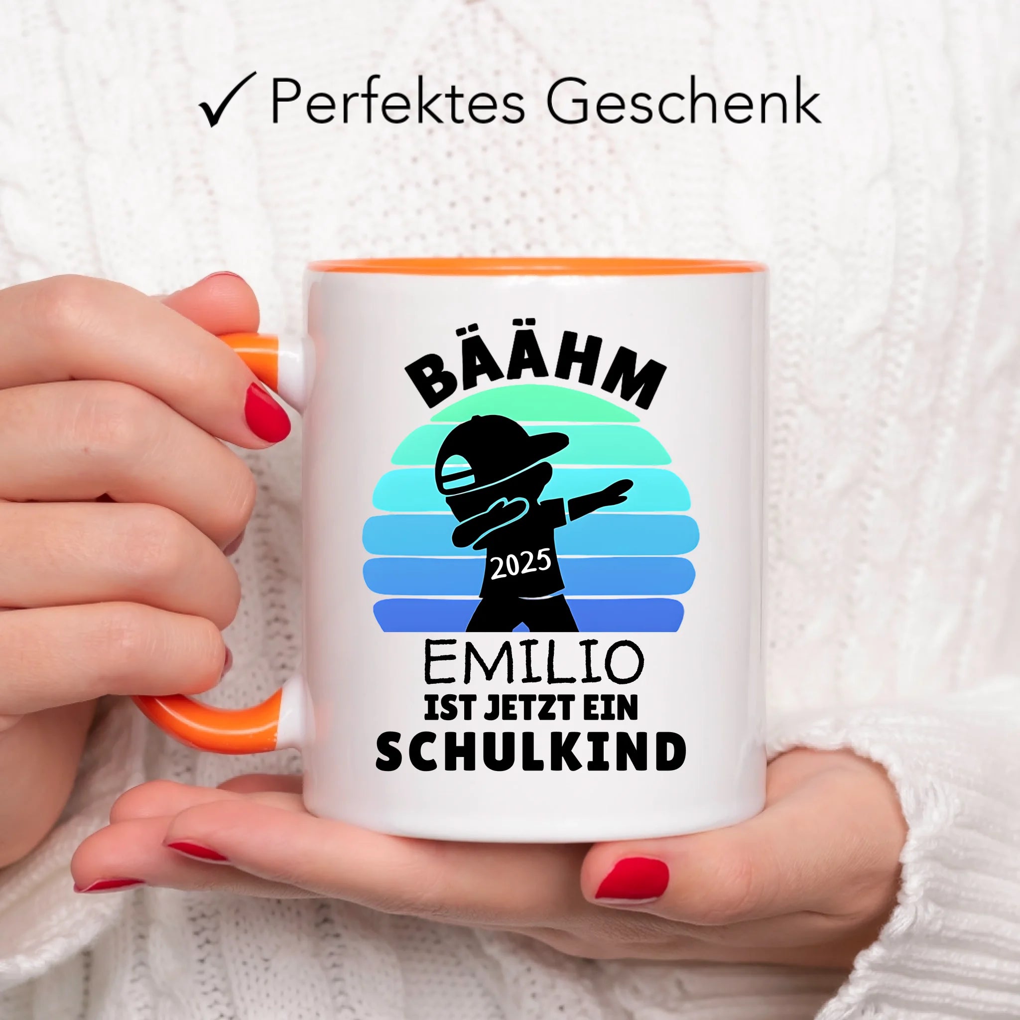 Bäähm Schulkind 2025 Tasse Personalisiert, Kleines Geschenk Einschulung Schulstart Schuleinführung mit Name & Jahr für Erstklässler