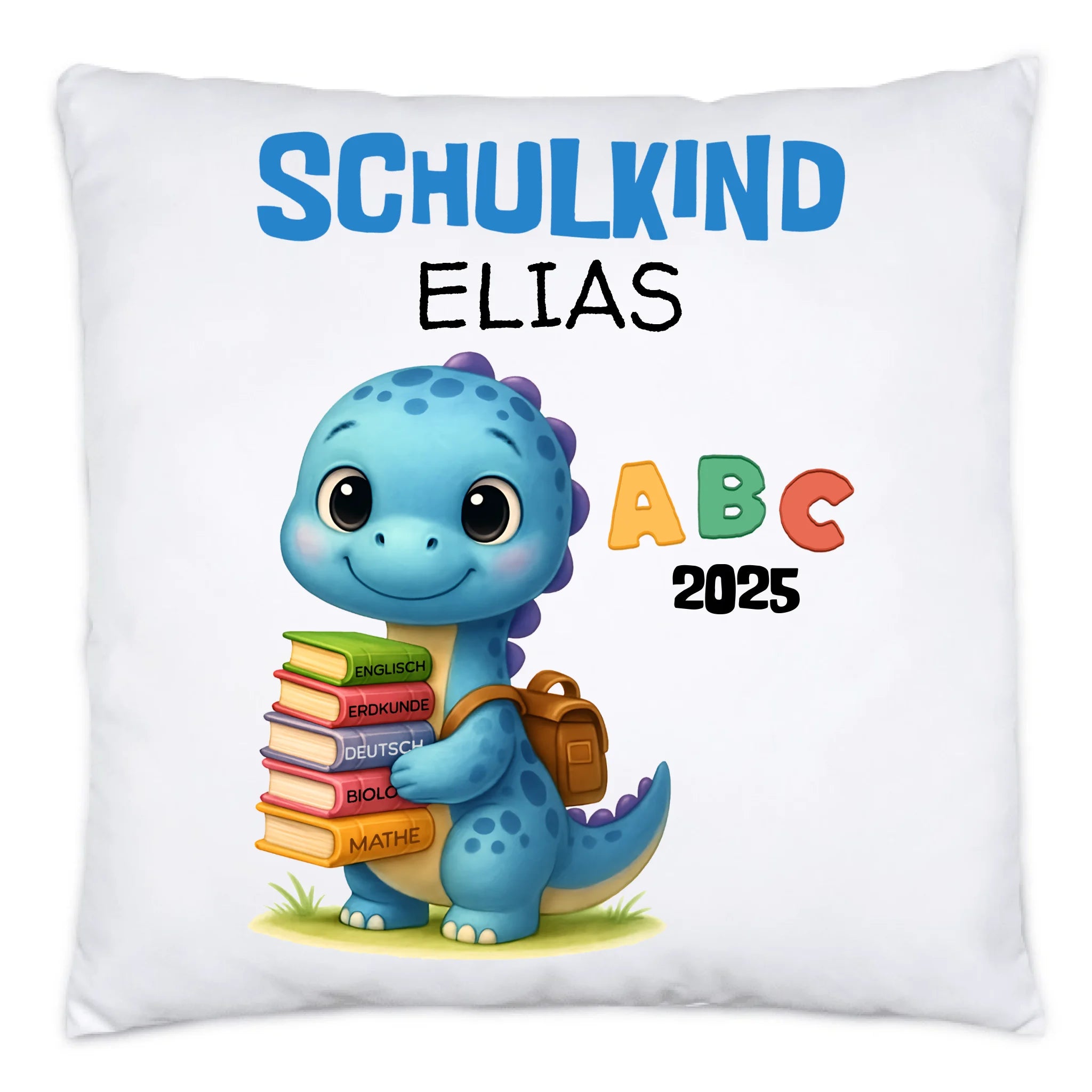 Schulkind Kissen, Tiermotiv, Personalisiert, Kleines Geschenk Einschulung Schulstart Schuleinführung mit Name für Erstklässler - Kissen inkl. Füllung