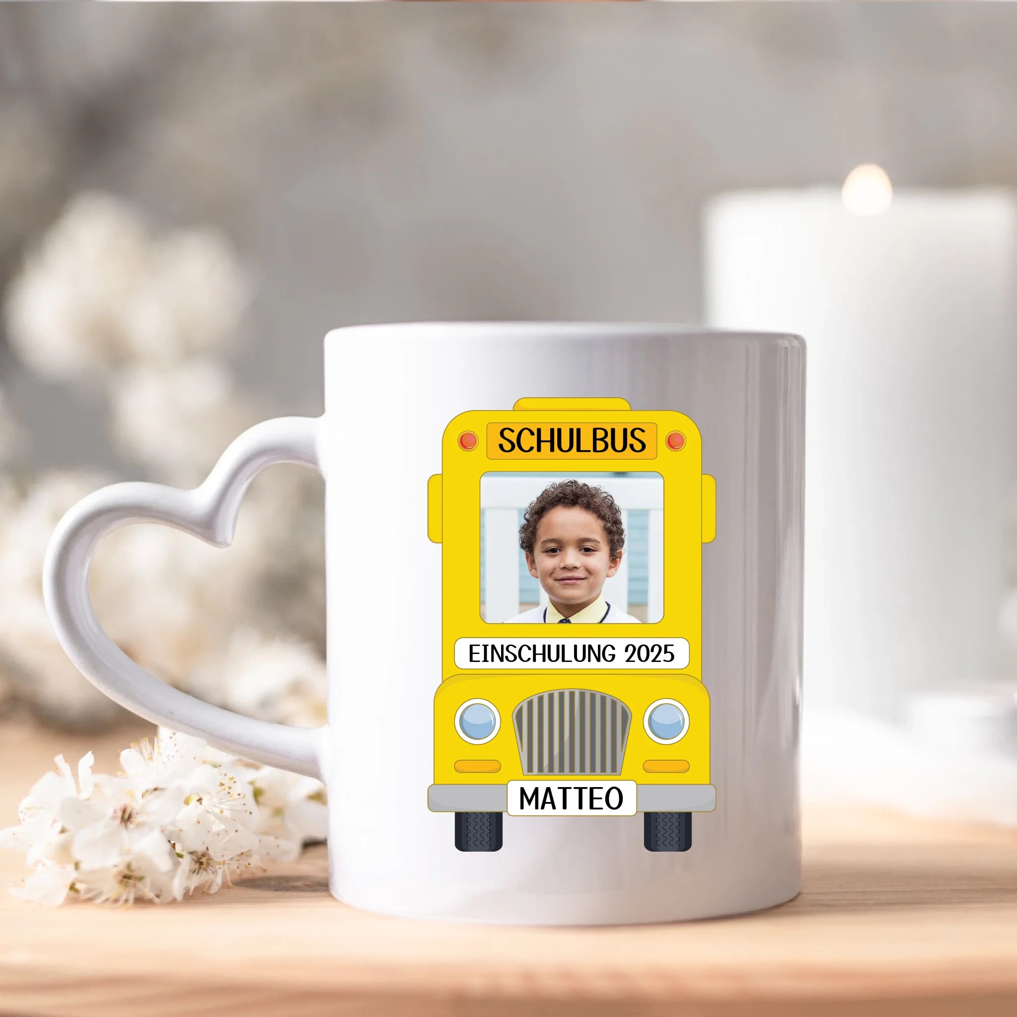 Foto Tasse Schulkind Junge Mädchen, Einschulung Schulanfang Fototasse Personalisiert mit Name Bild, Einschulungsgeschenk ersten Schultag für Erstklässler