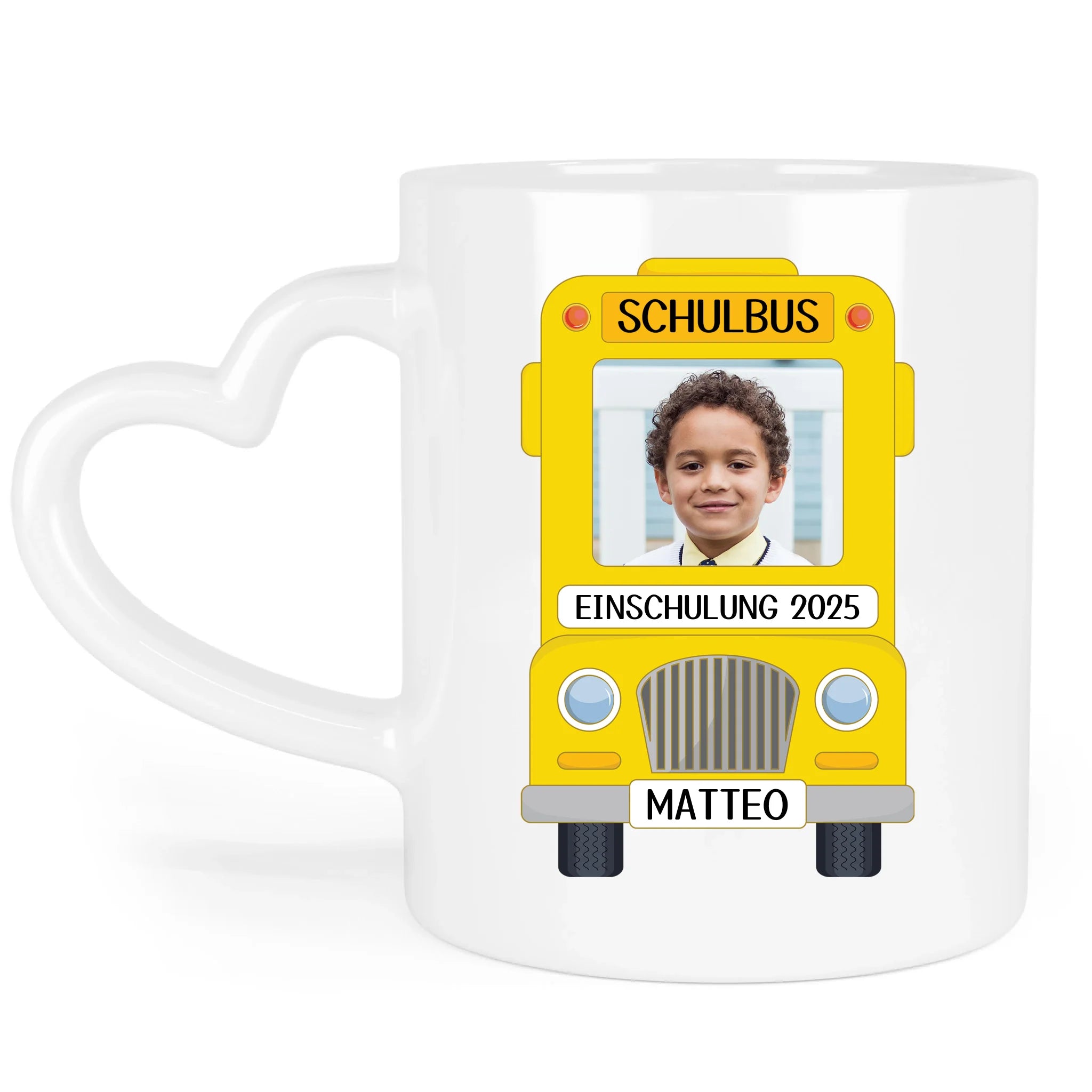 Foto Tasse Schulkind Junge Mädchen, Einschulung Schulanfang Fototasse Personalisiert mit Name Bild, Einschulungsgeschenk ersten Schultag für Erstklässler