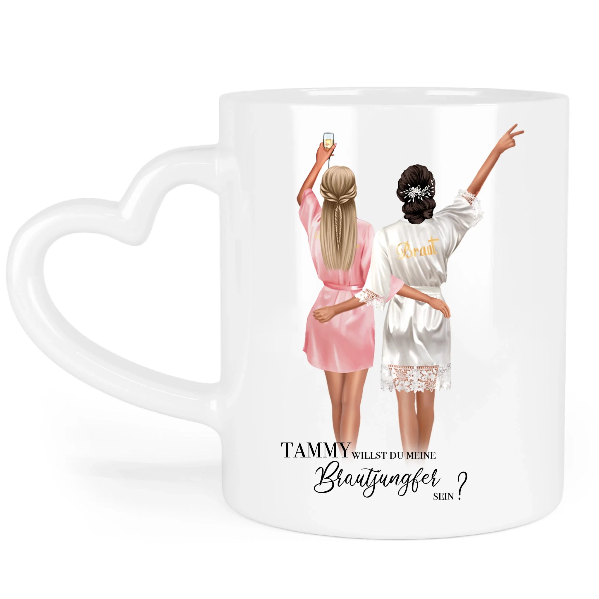 Tasse Brautjungfer Geschenk, Braut Frage & Danke, Willst du meine Trauzeugin sein, Personalisiert mit Name - Geschenk Freundinnen