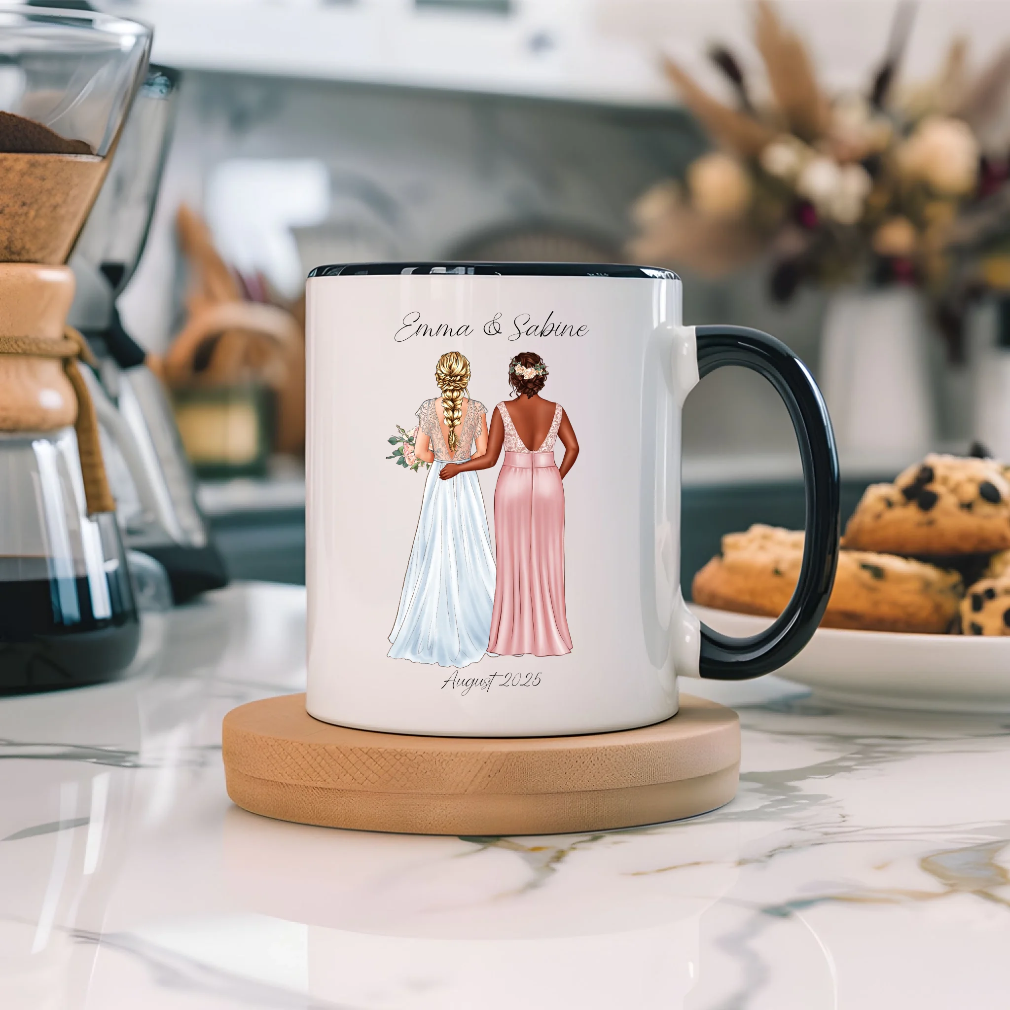 Tasse Trauzeugin Personalisiert mit Name der Braut & Brautjungfer, Frage & Danke-Geschenk für Freundinnen Dankeschön Brautparty & Brautjungfern JGA
