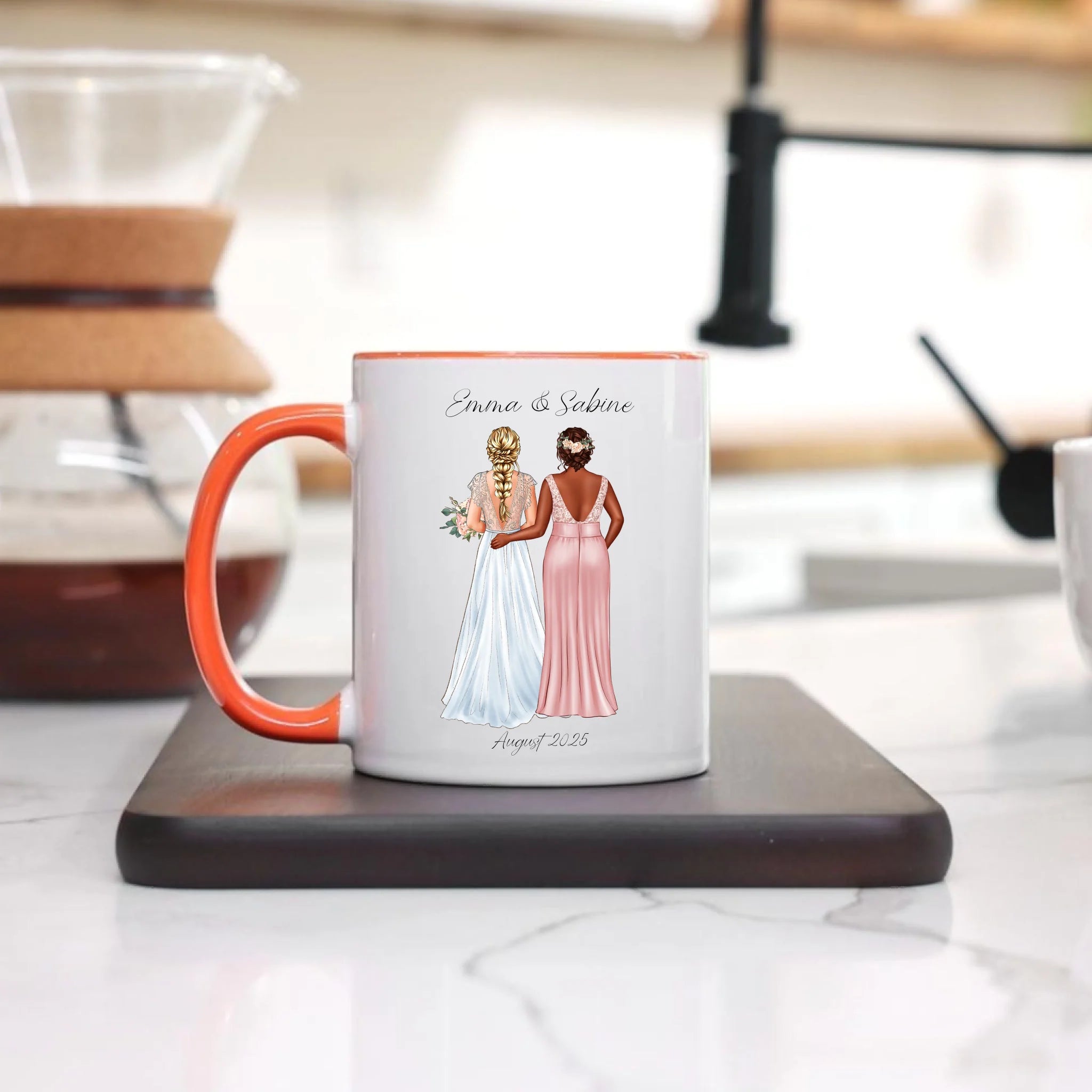 Tasse Trauzeugin Personalisiert mit Name der Braut & Brautjungfer, Frage & Danke-Geschenk für Freundinnen Dankeschön Brautparty & Brautjungfern JGA