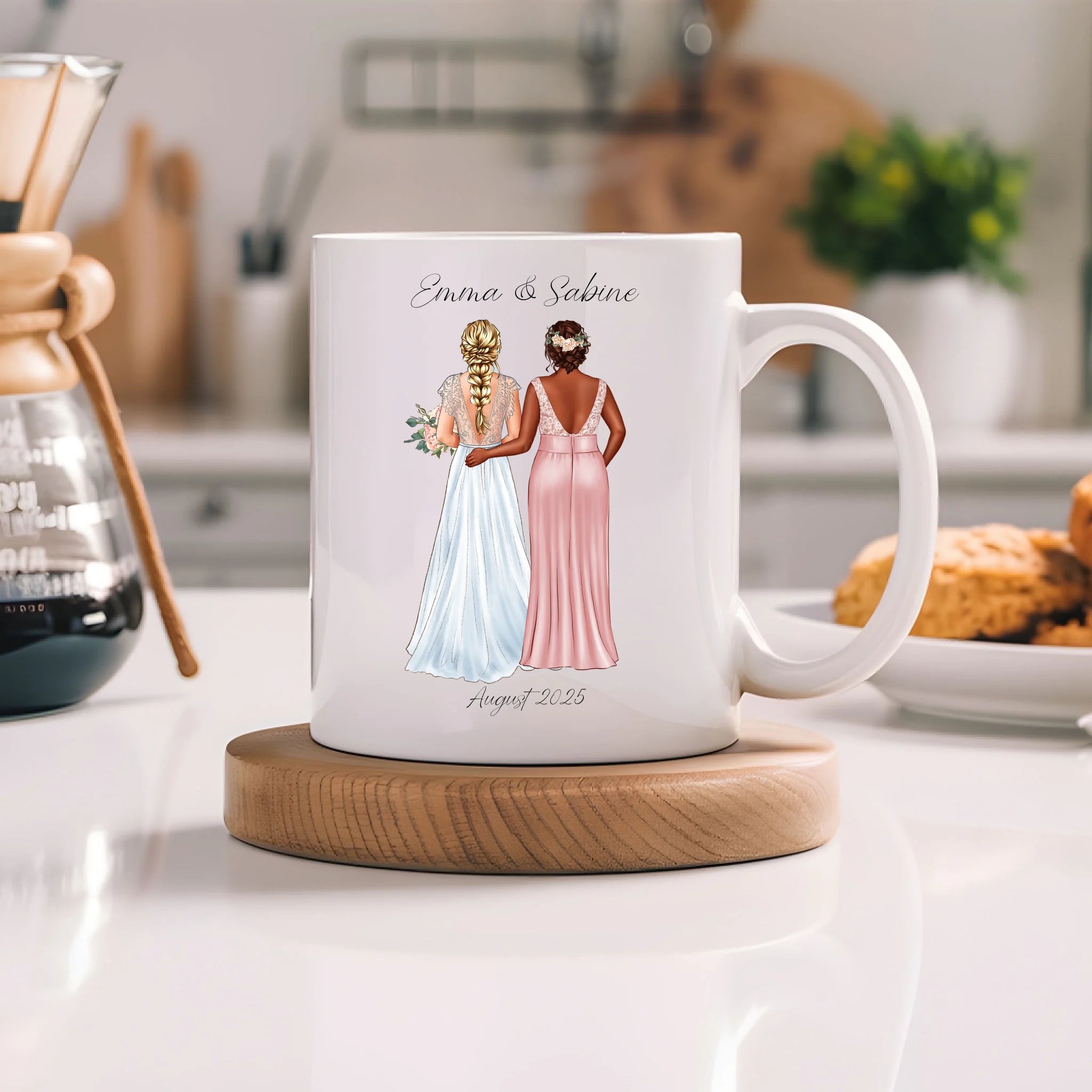 Tasse Trauzeugin Personalisiert mit Name der Braut & Brautjungfer, Frage & Danke-Geschenk für Freundinnen Dankeschön Brautparty & Brautjungfern JGA