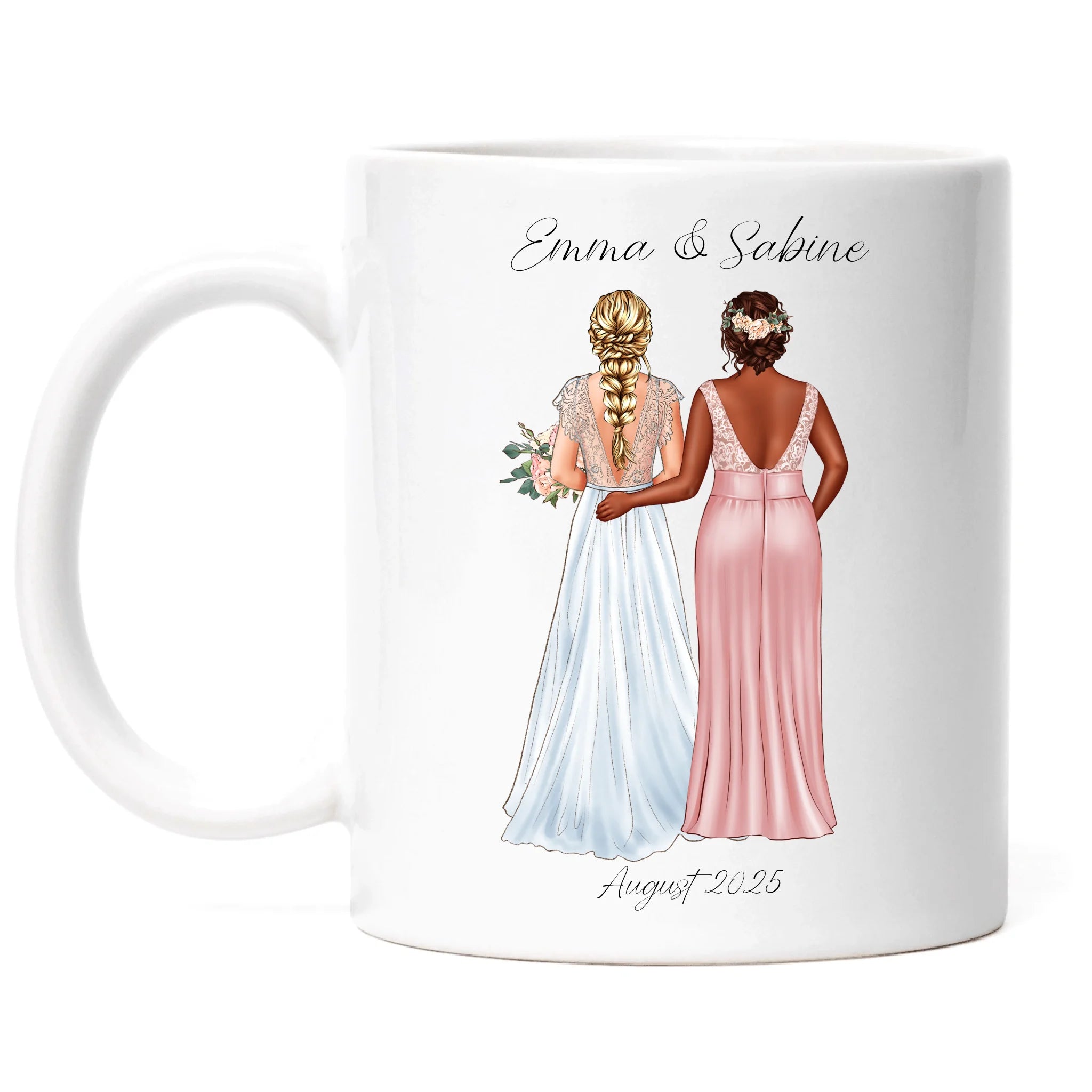 Tasse Trauzeugin Personalisiert mit Name der Braut & Brautjungfer, Frage & Danke-Geschenk für Freundinnen Dankeschön Brautparty & Brautjungfern JGA