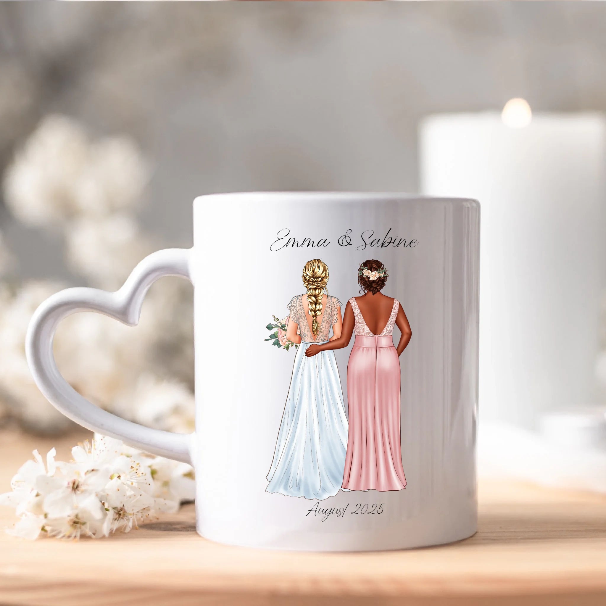 Tasse Trauzeugin Personalisiert mit Name der Braut & Brautjungfer, Frage & Danke-Geschenk für Freundinnen Dankeschön Brautparty & Brautjungfern JGA