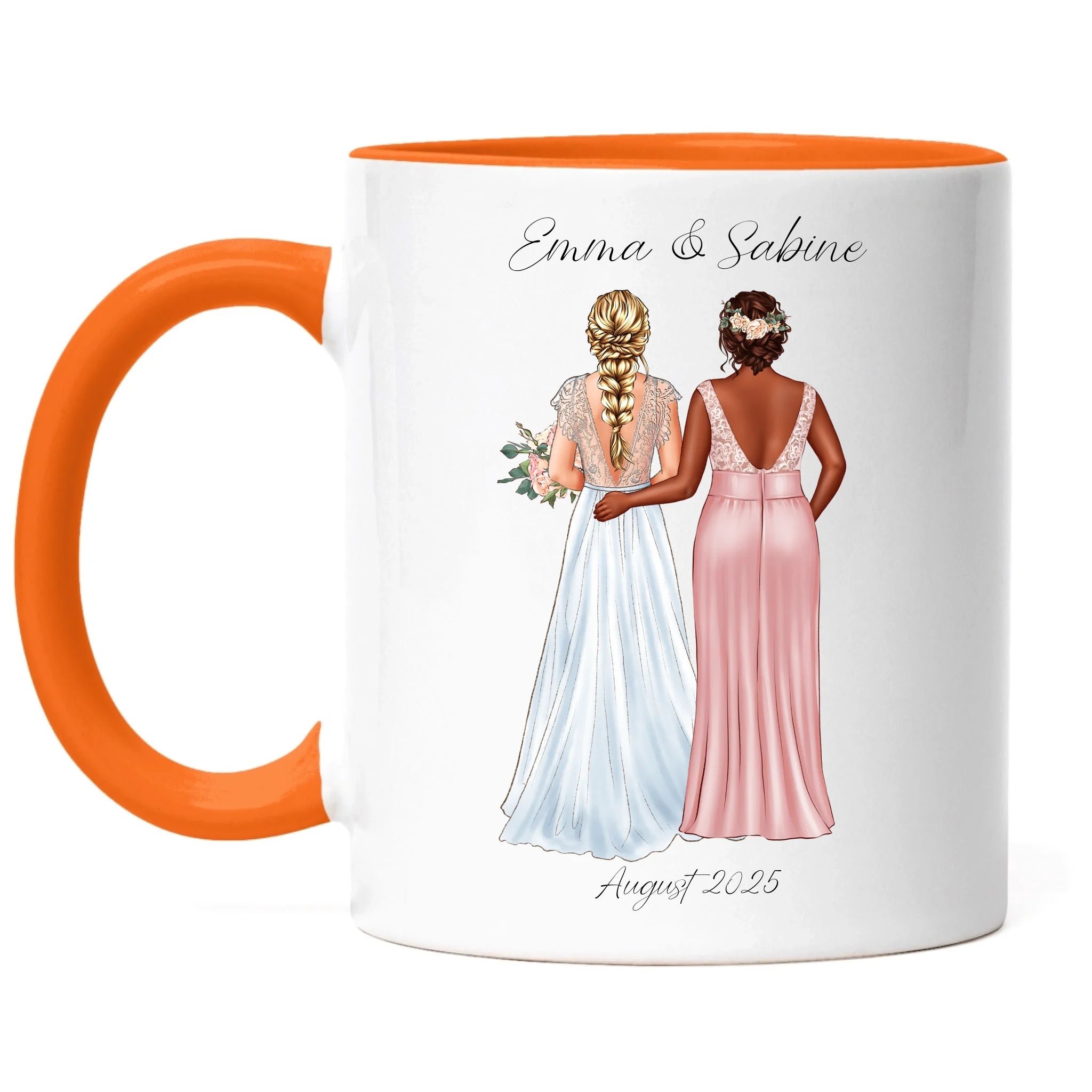 Tasse Trauzeugin Personalisiert mit Name der Braut & Brautjungfer, Frage & Danke-Geschenk für Freundinnen Dankeschön Brautparty & Brautjungfern JGA