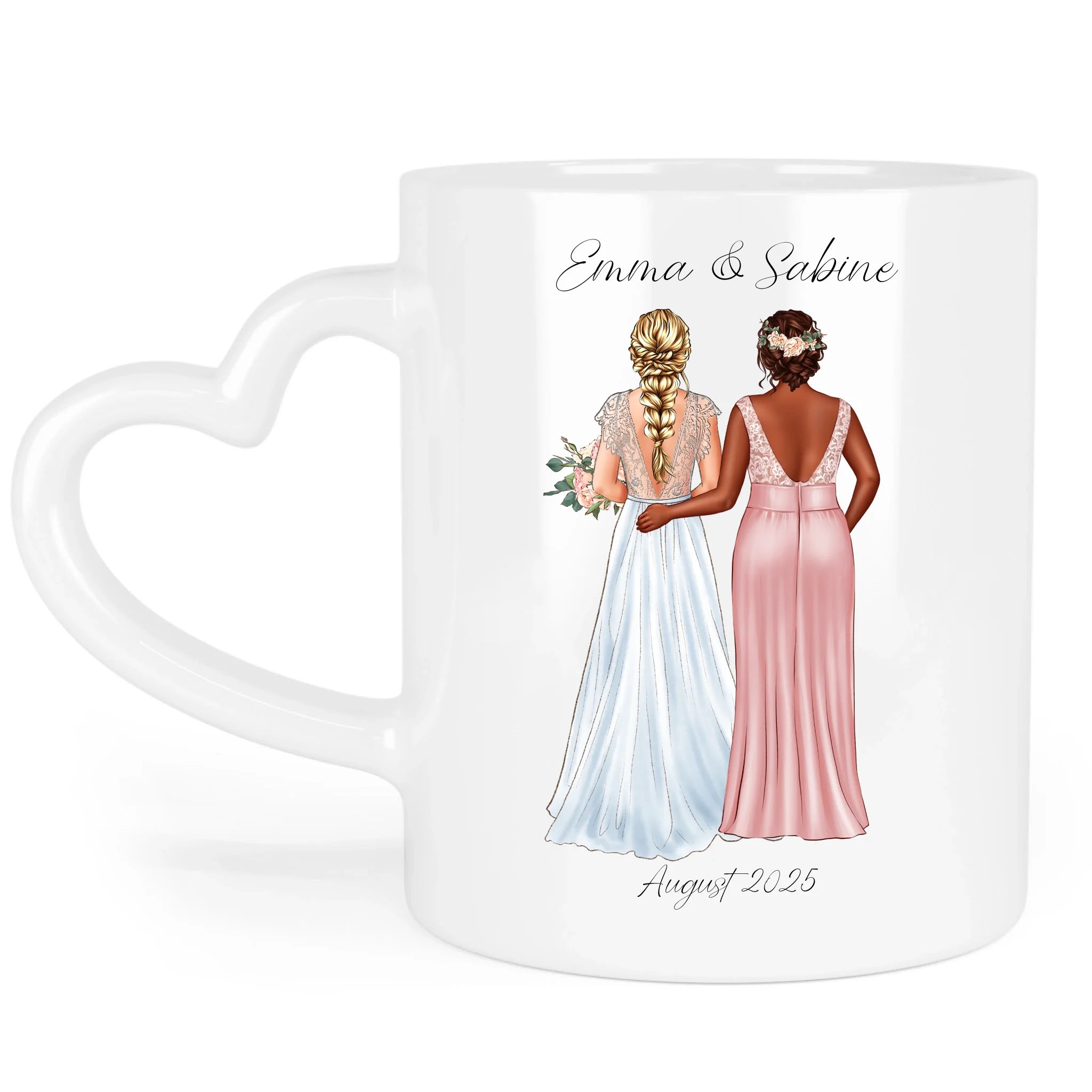 Tasse Trauzeugin Personalisiert mit Name der Braut & Brautjungfer, Frage & Danke-Geschenk für Freundinnen Dankeschön Brautparty & Brautjungfern JGA