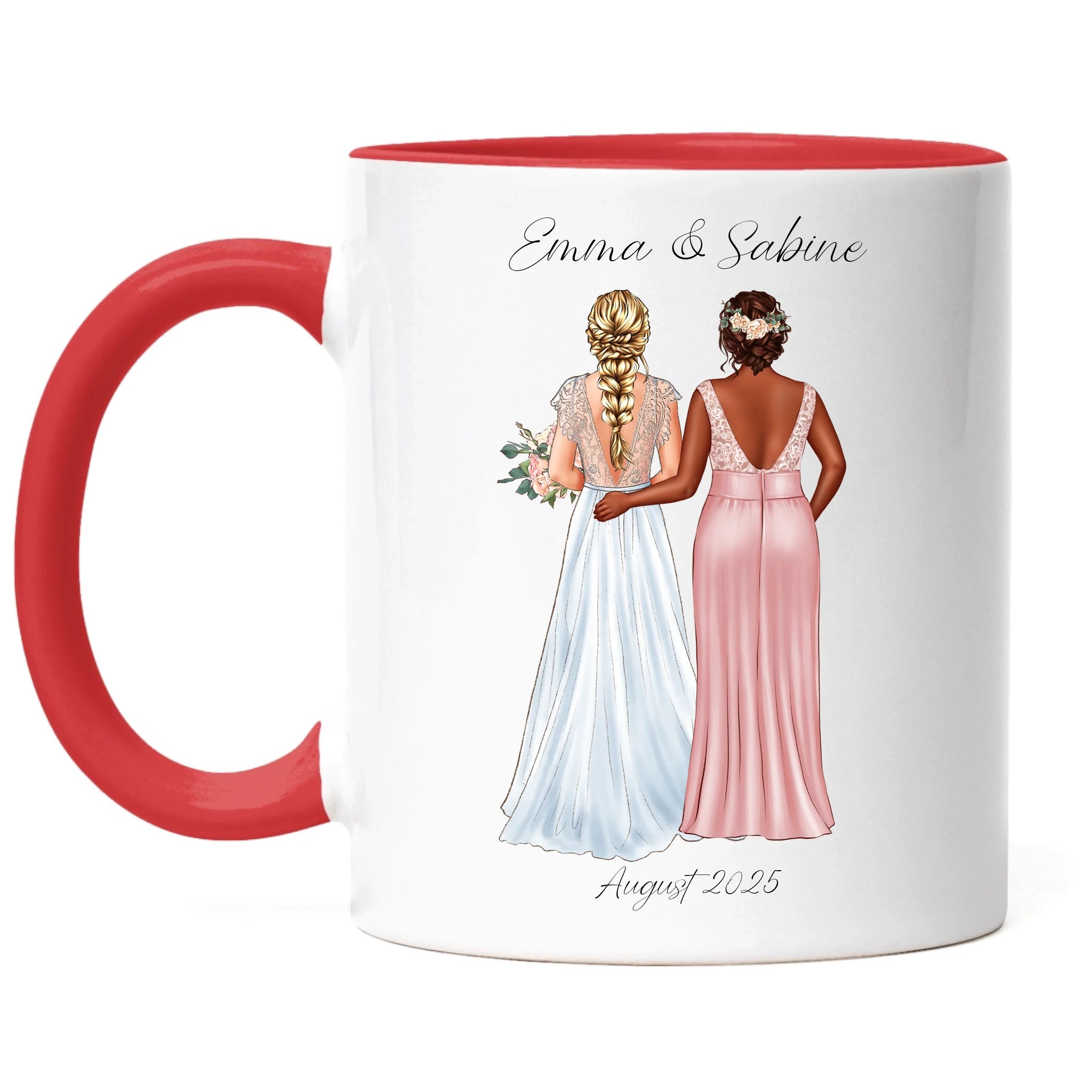 Tasse Trauzeugin Personalisiert mit Name der Braut & Brautjungfer, Frage & Danke-Geschenk für Freundinnen Dankeschön Brautparty & Brautjungfern JGA