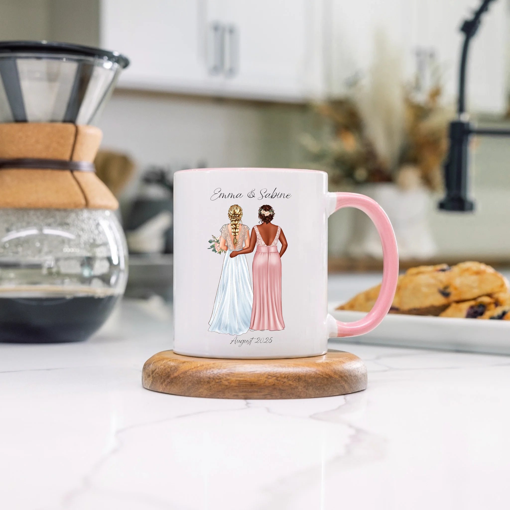 Tasse Trauzeugin Personalisiert mit Name der Braut & Brautjungfer, Frage & Danke-Geschenk für Freundinnen Dankeschön Brautparty & Brautjungfern JGA