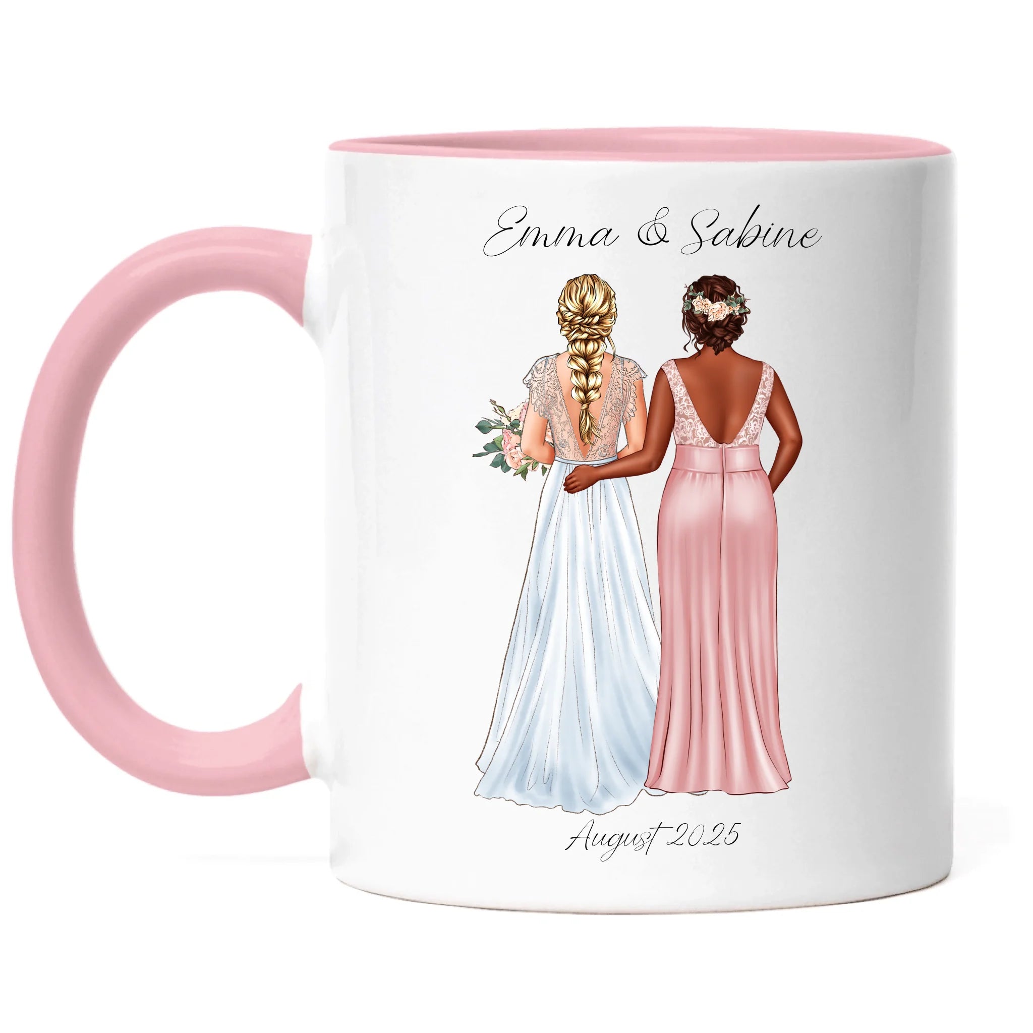 Tasse Trauzeugin Personalisiert mit Name der Braut & Brautjungfer, Frage & Danke-Geschenk für Freundinnen Dankeschön Brautparty & Brautjungfern JGA