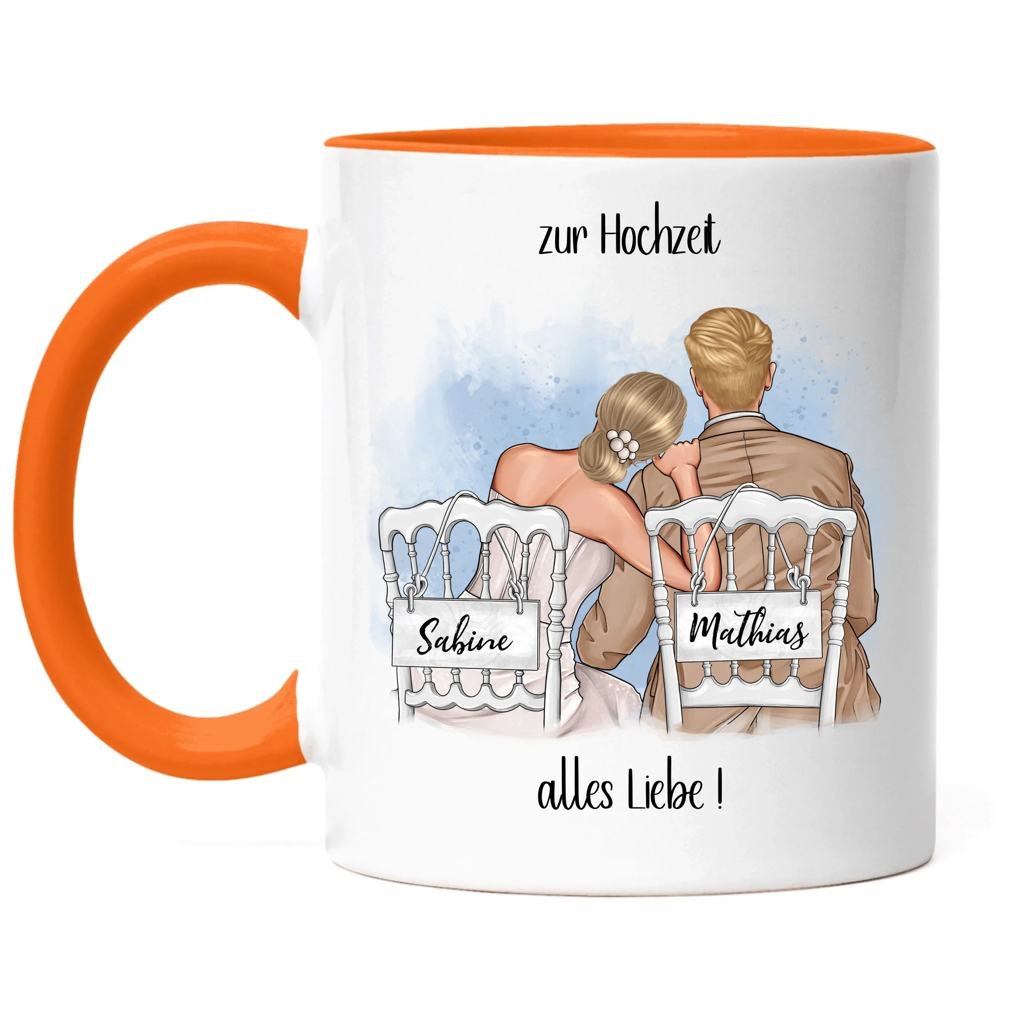 Tasse zur Hochzeit, Personalisiert mit Namen, Brautpaar Geschenkidee Paar Hochzeitstag Hochzeitsgeschenk Heirat Paar