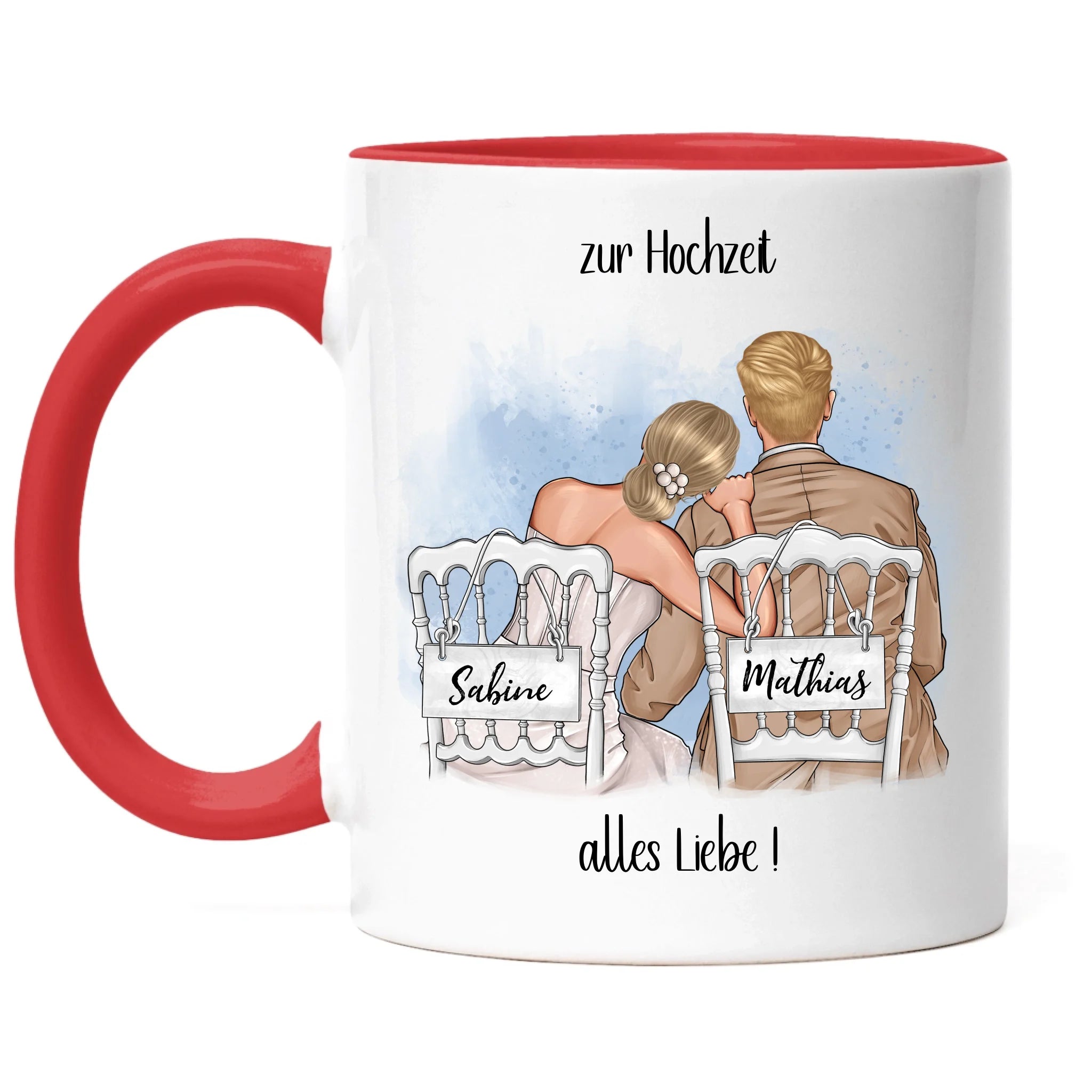 Tasse zur Hochzeit, Personalisiert mit Namen, Brautpaar Geschenkidee Paar Hochzeitstag Hochzeitsgeschenk Heirat Paar