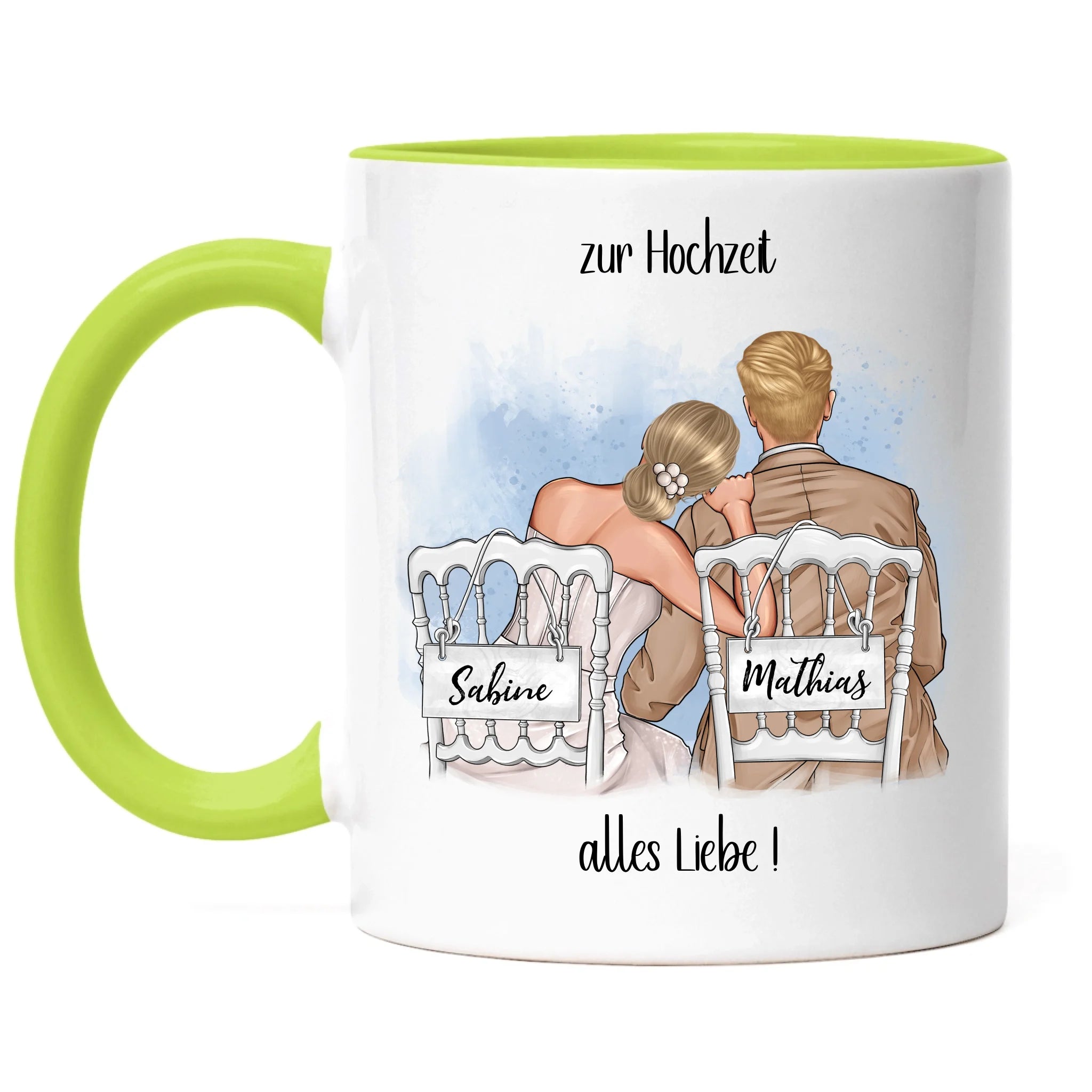 Tasse zur Hochzeit, Personalisiert mit Namen, Brautpaar Geschenkidee Paar Hochzeitstag Hochzeitsgeschenk Heirat Paar