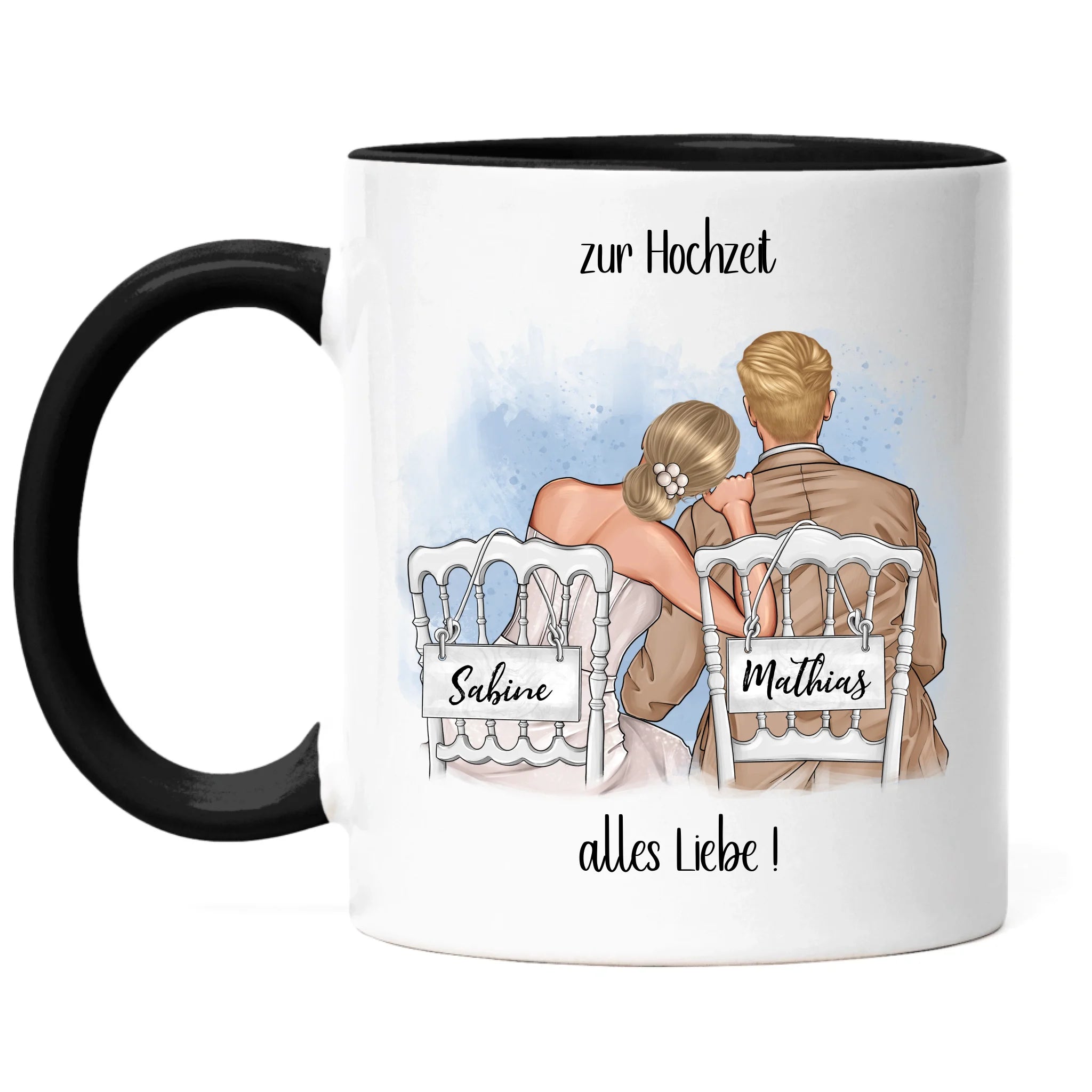 Tasse zur Hochzeit, Personalisiert mit Namen, Brautpaar Geschenkidee Paar Hochzeitstag Hochzeitsgeschenk Heirat Paar