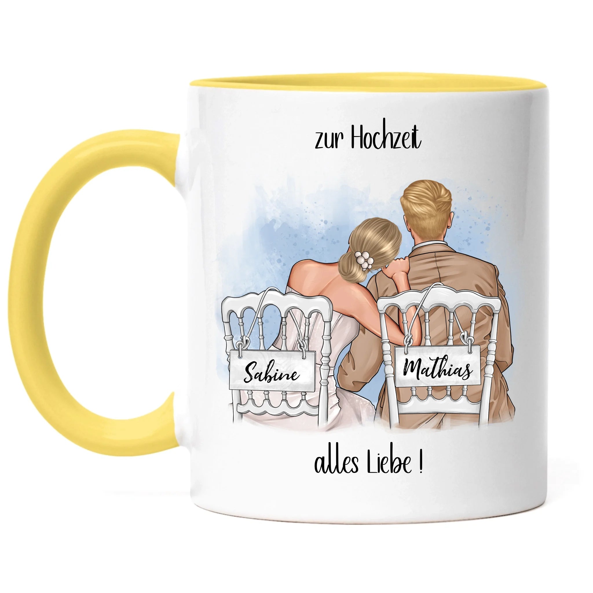 Tasse zur Hochzeit, Personalisiert mit Namen, Brautpaar Geschenkidee Paar Hochzeitstag Hochzeitsgeschenk Heirat Paar