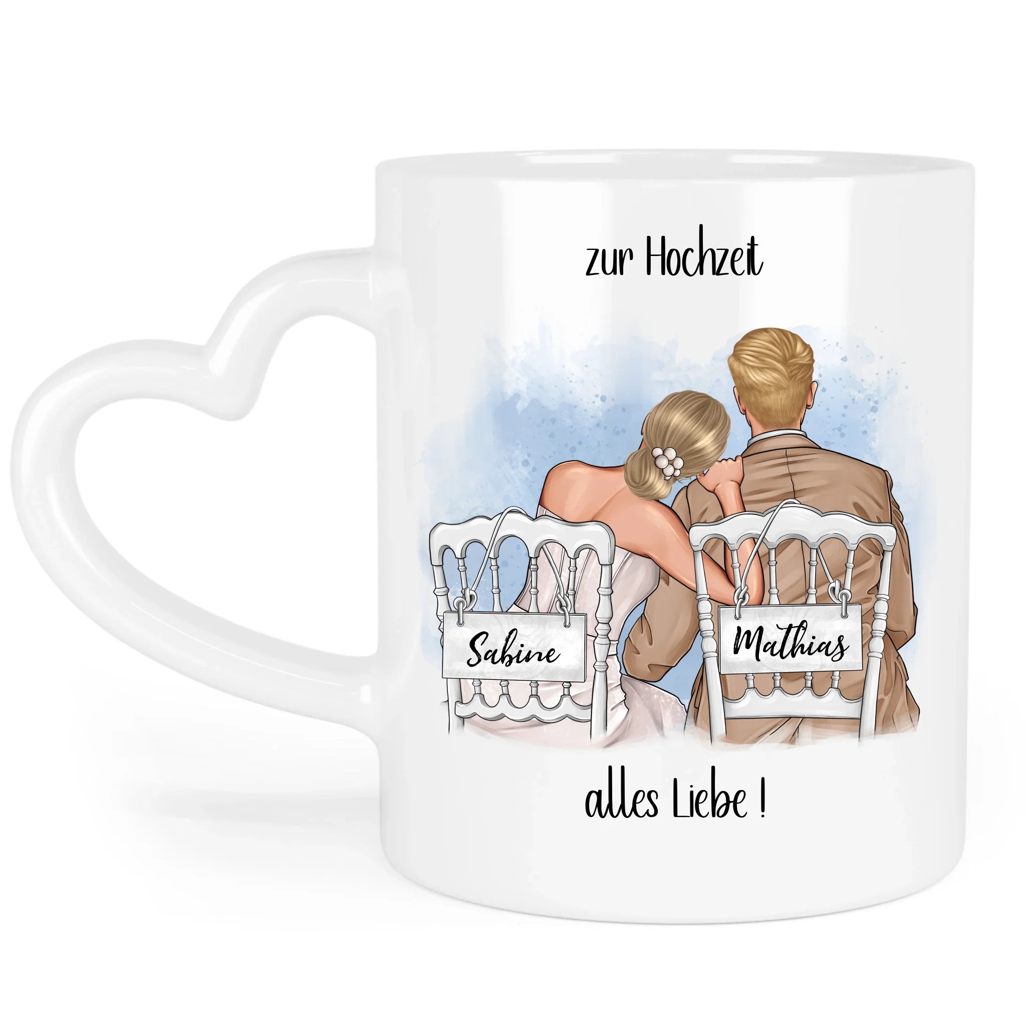 Tasse zur Hochzeit, Personalisiert mit Namen, Brautpaar Geschenkidee Paar Hochzeitstag Hochzeitsgeschenk Heirat Paar