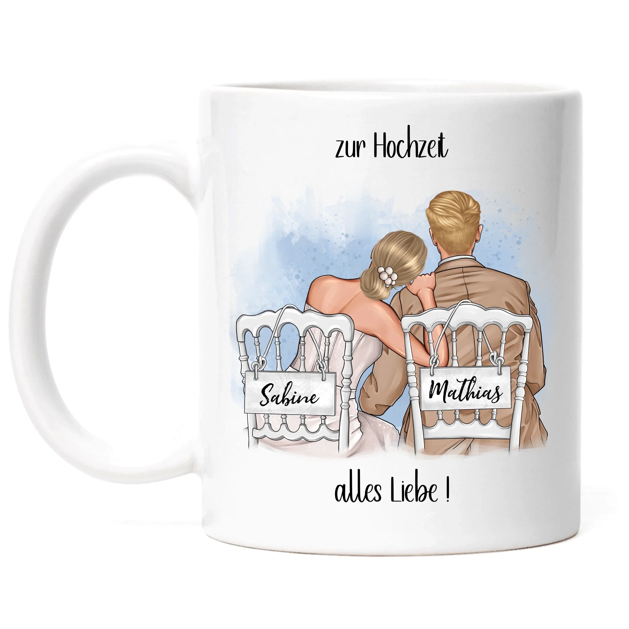 Tasse zur Hochzeit, Personalisiert mit Namen, Brautpaar Geschenkidee Paar Hochzeitstag Hochzeitsgeschenk Heirat Paar