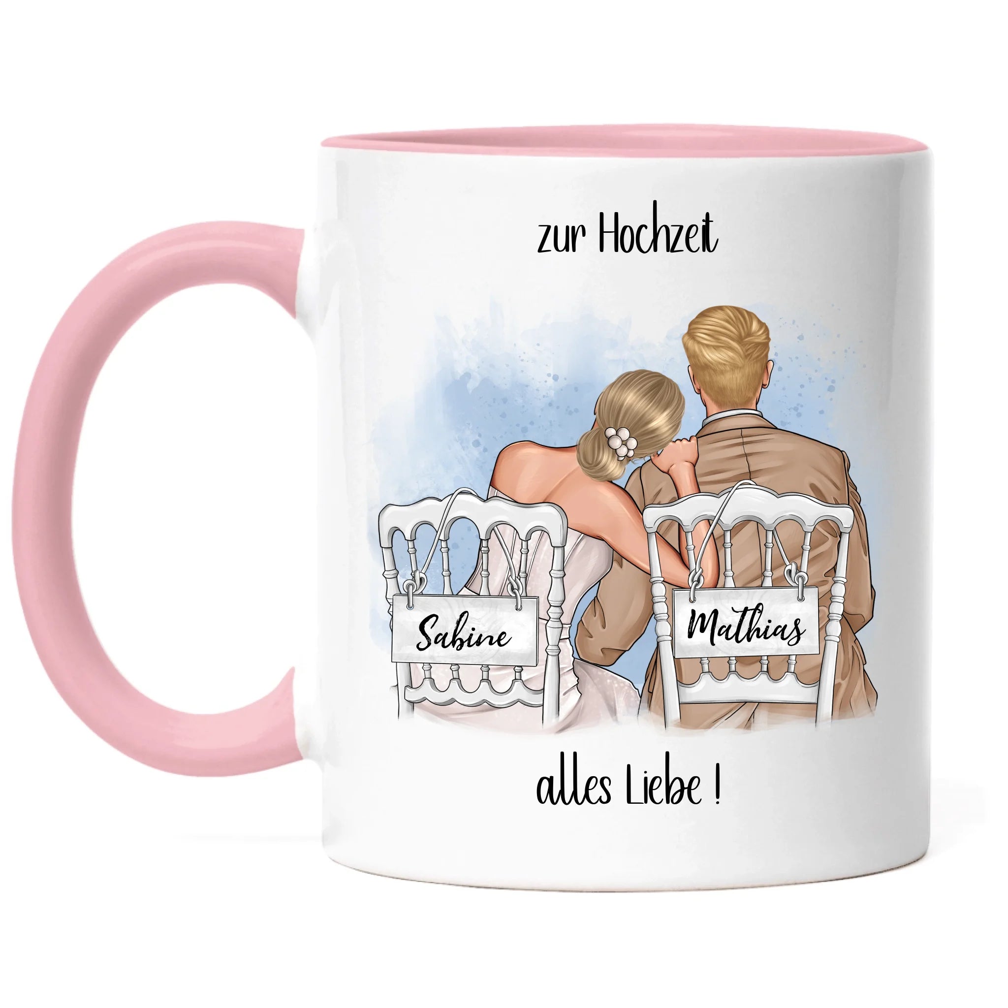 Tasse zur Hochzeit, Personalisiert mit Namen, Brautpaar Geschenkidee Paar Hochzeitstag Hochzeitsgeschenk Heirat Paar