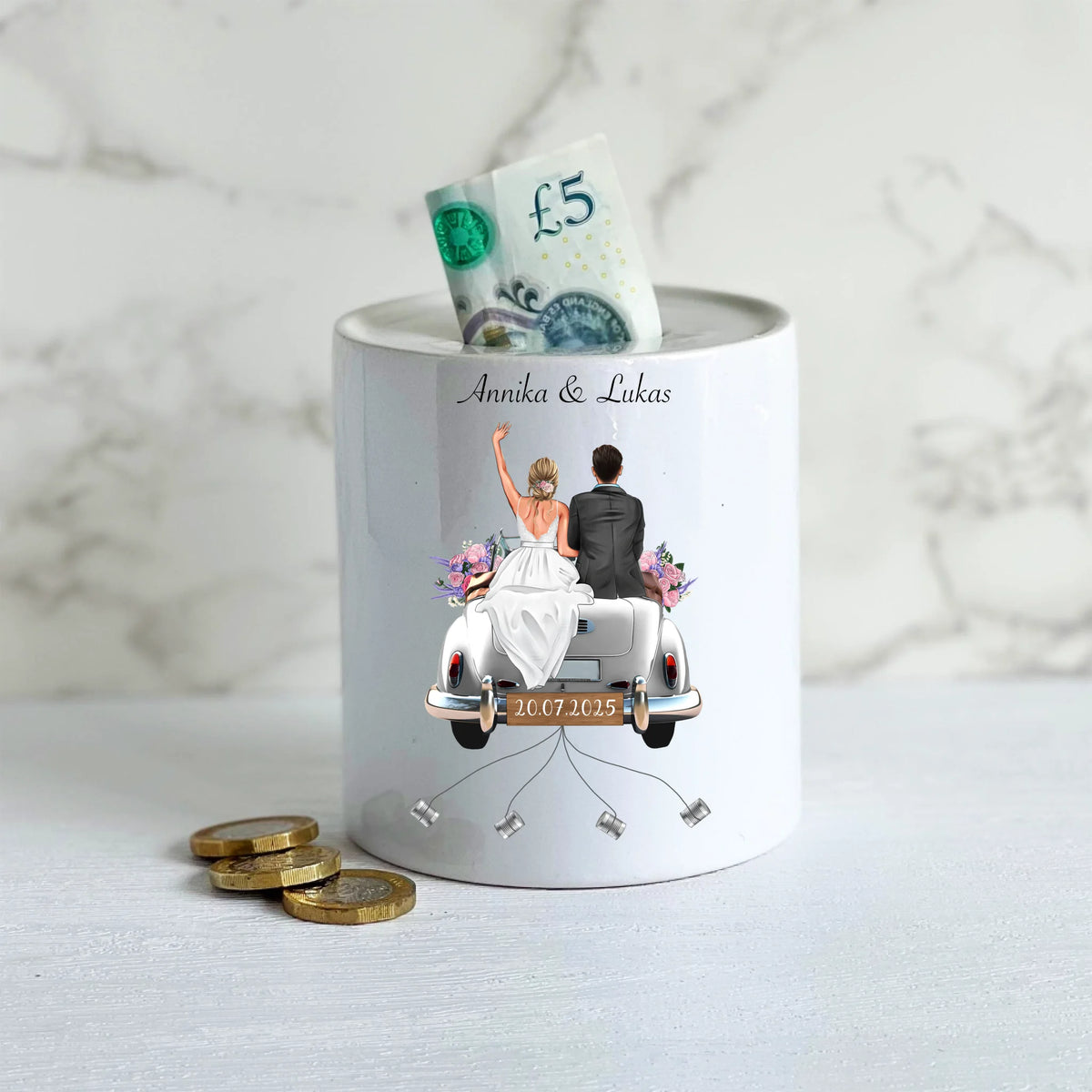 Spardose Geldgeschenk zur Hochzeit Personalisiert, Hochzeitsgeschenk m ...