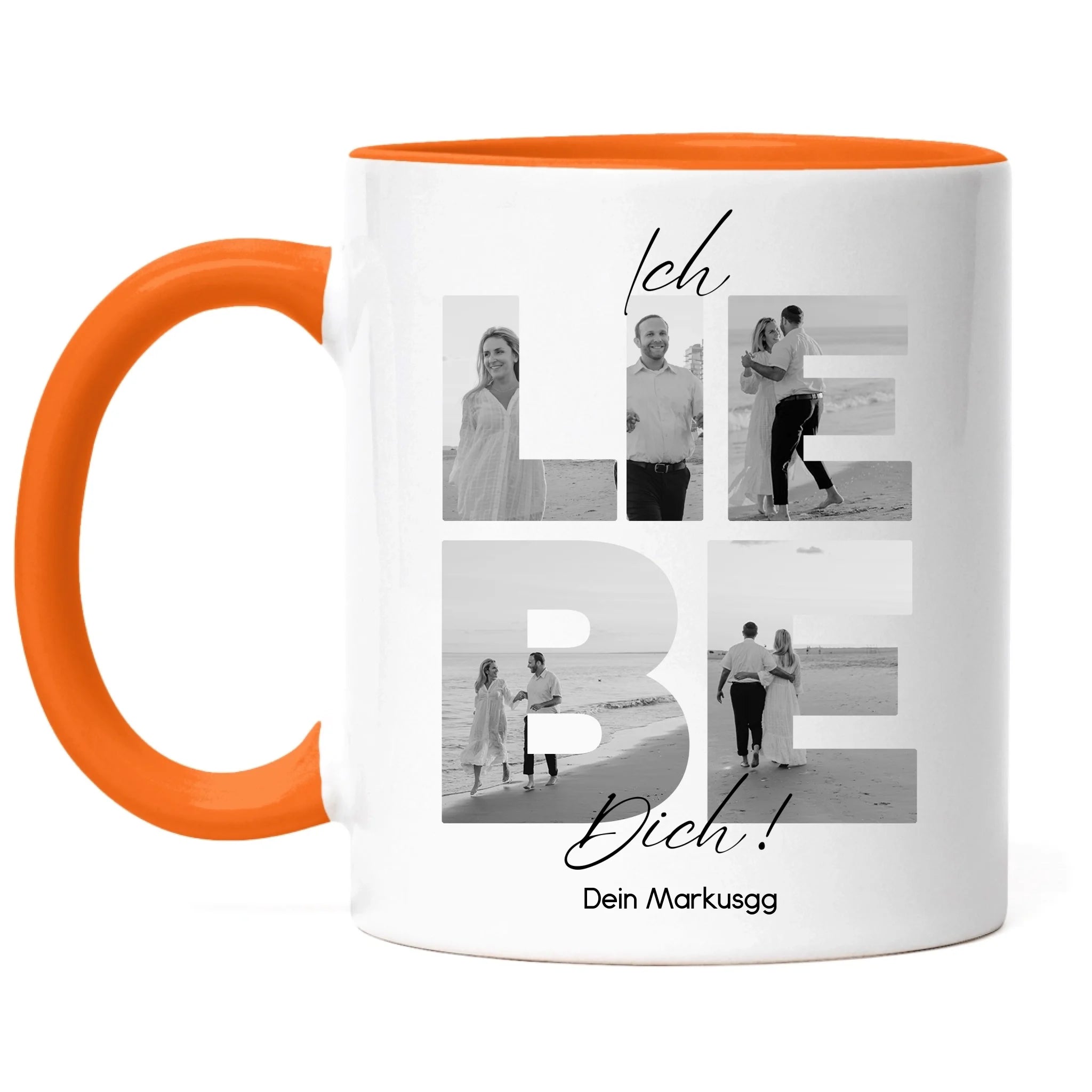 Tasse "Ich Liebe Dich" mit Fotos, Geschenkidee zum Valentinstag, Hochzeit, Jahrestag, Fototasse mit eigenen Bildern, Personalisiert, Geburtstag Paar Pärchen Partner, Liebesgeschenk