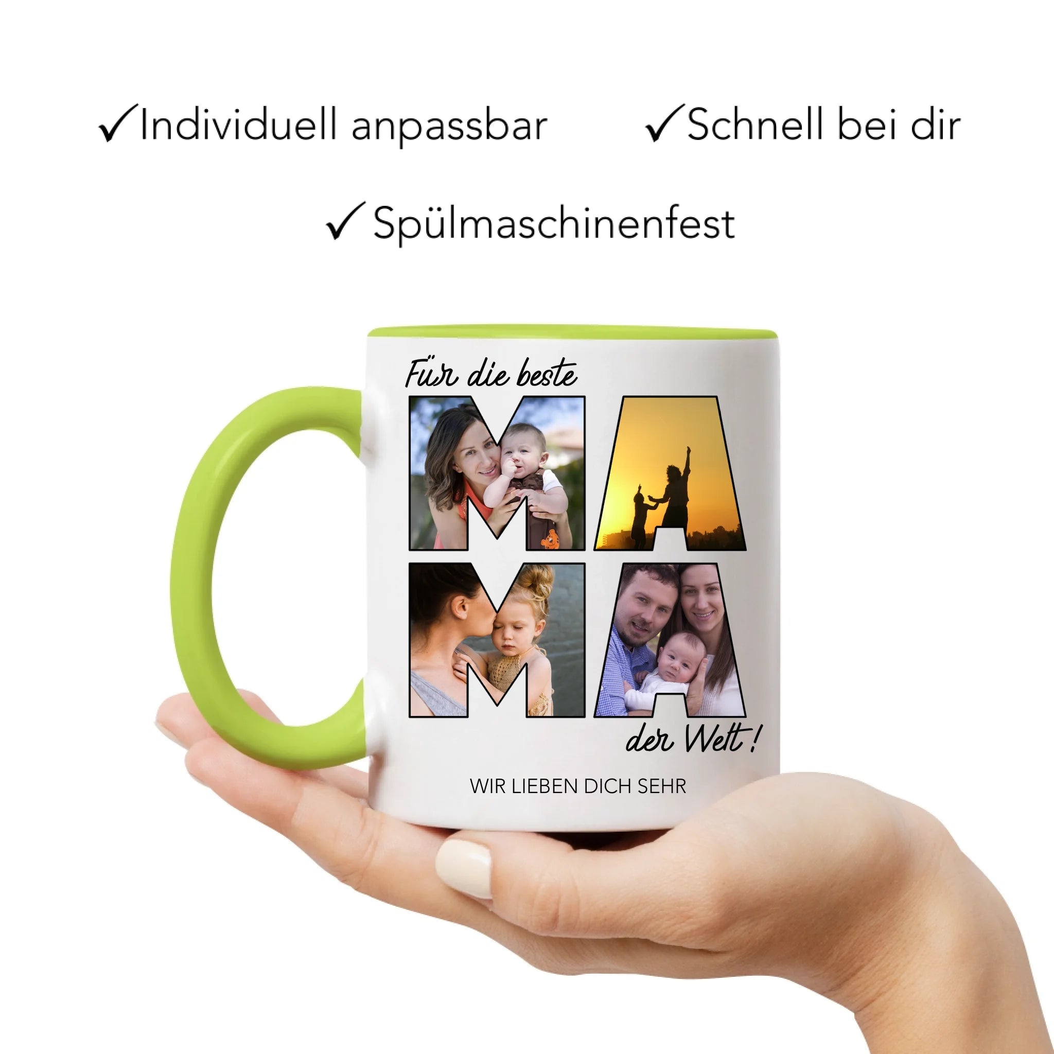 Tasse für Mama Personalisiert mit Foto Geschenk Geburtstag, Muttertagsgeschenk Fototasse mit eigenem Bild, Muttertagstasse Beste Mama