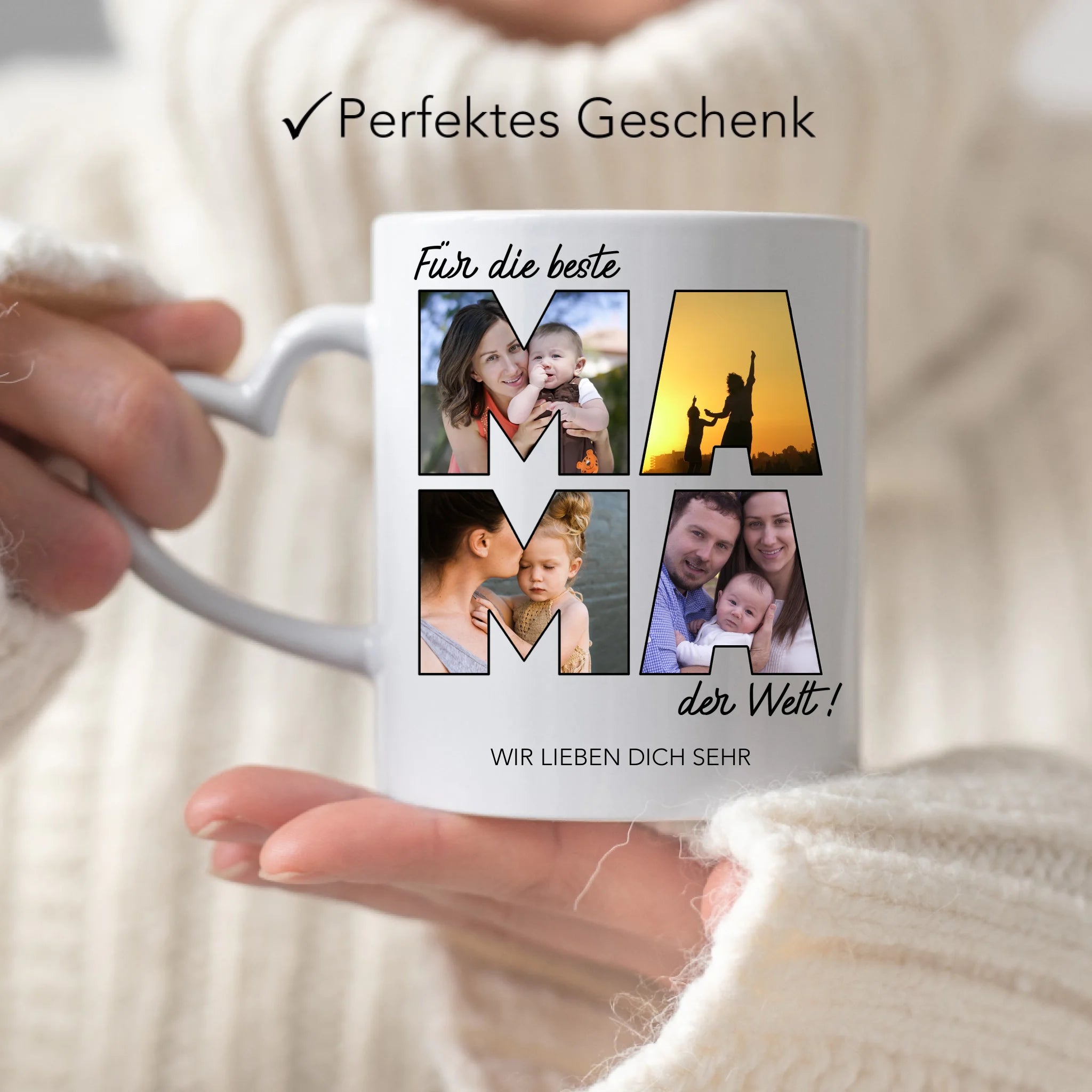 Tasse für Mama Personalisiert mit Foto Geschenk Geburtstag, Muttertagsgeschenk Fototasse mit eigenem Bild, Muttertagstasse Beste Mama