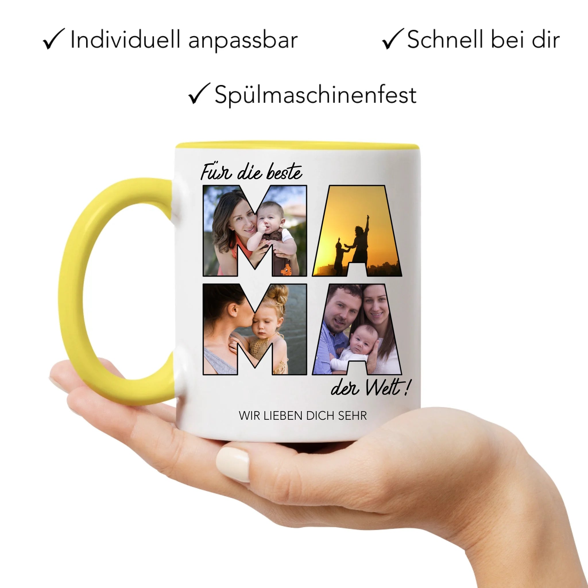 Tasse für Mama Personalisiert mit Foto Geschenk Geburtstag, Muttertagsgeschenk Fototasse mit eigenem Bild, Muttertagstasse Beste Mama