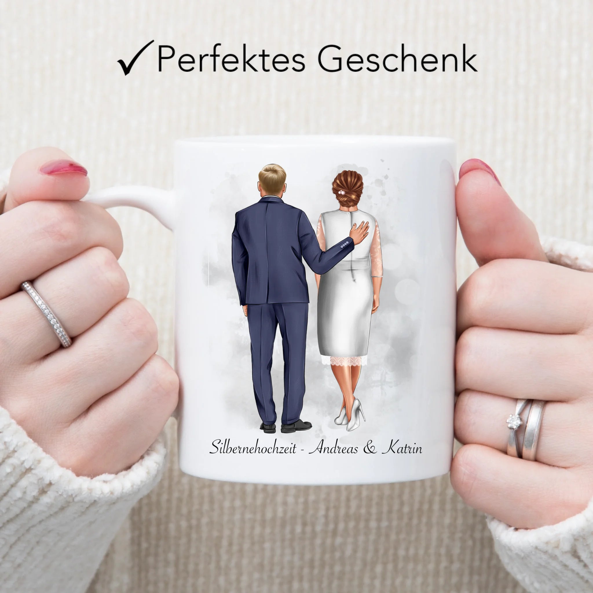 Tasse Personalisiert Goldene Hochzeit Silberne Hochzeit Silberhochzeit Jubiläum Jahrestag Pärchen Geschenk Ehe Hochzeitstag