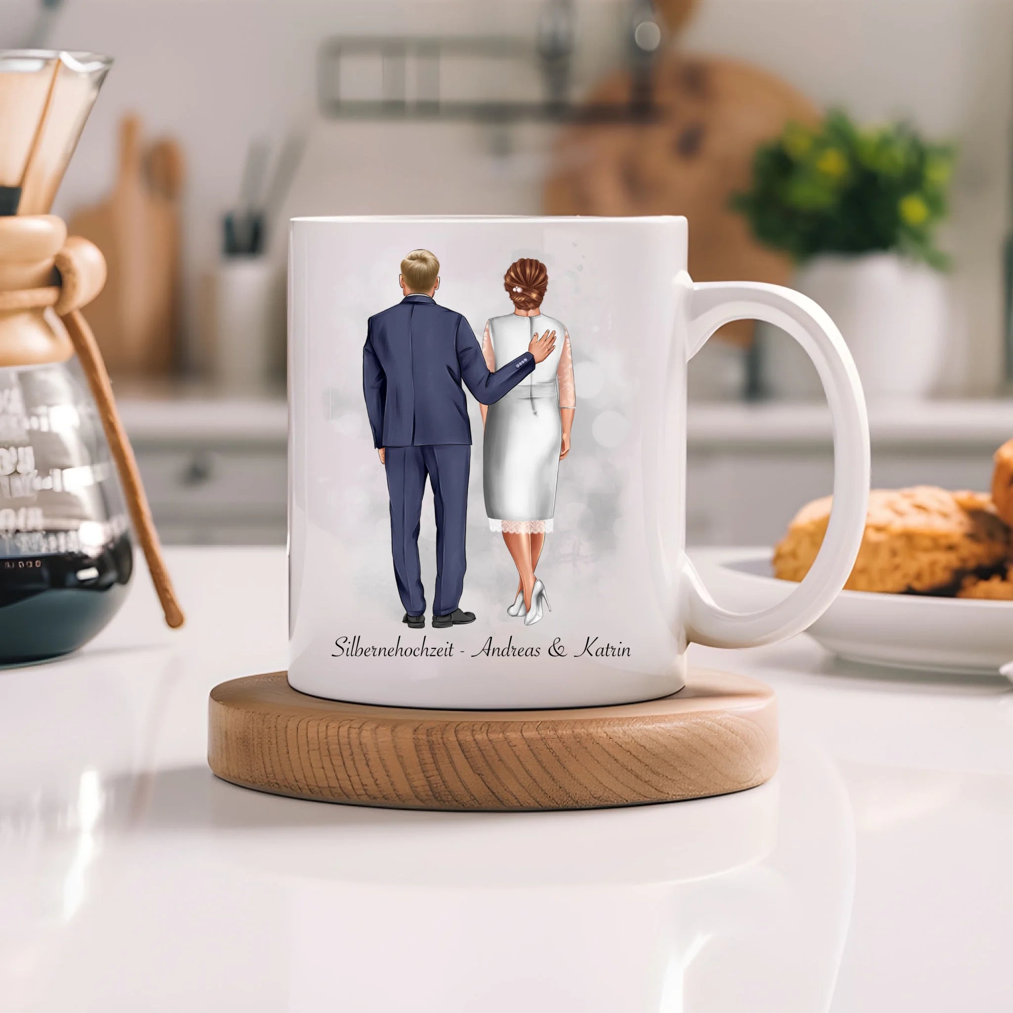 Tasse Personalisiert Goldene Hochzeit Silberne Hochzeit Silberhochzeit Jubiläum Jahrestag Pärchen Geschenk Ehe Hochzeitstag