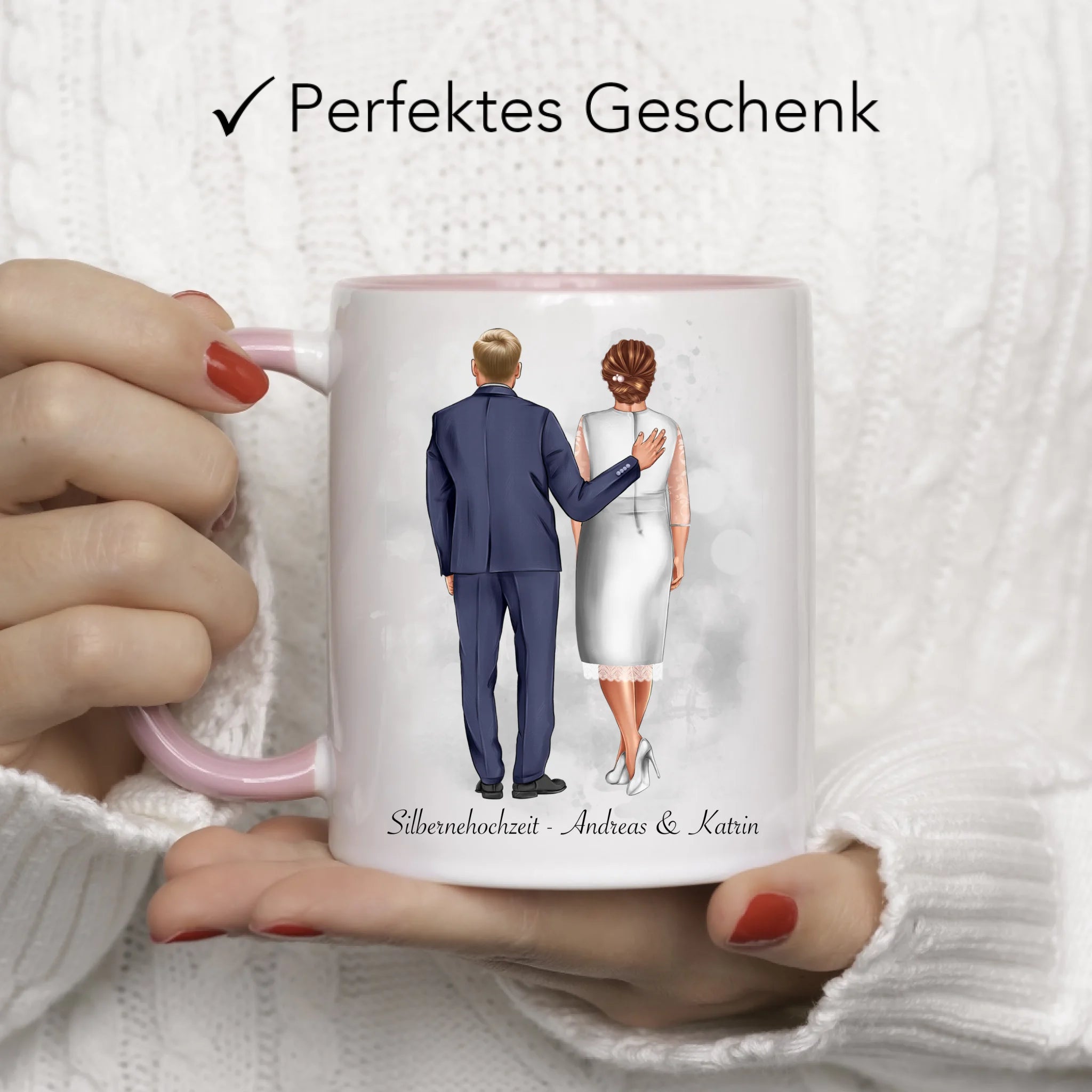 Tasse Personalisiert Goldene Hochzeit Silberne Hochzeit Silberhochzeit Jubiläum Jahrestag Pärchen Geschenk Ehe Hochzeitstag