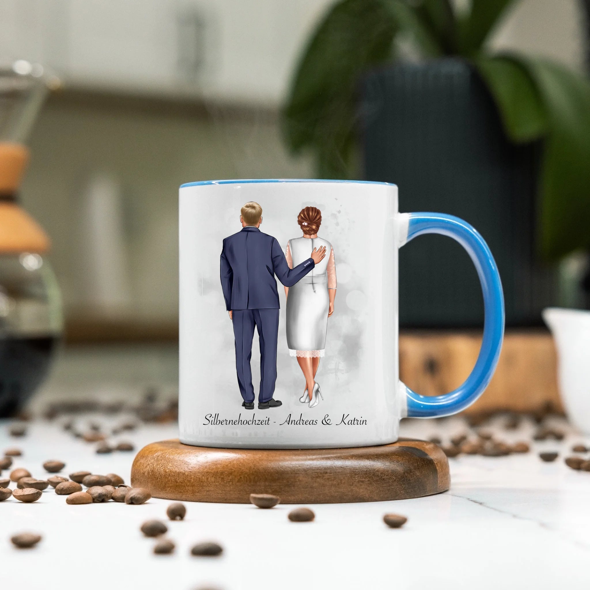 Tasse Personalisiert Goldene Hochzeit Silberne Hochzeit Silberhochzeit Jubiläum Jahrestag Pärchen Geschenk Ehe Hochzeitstag