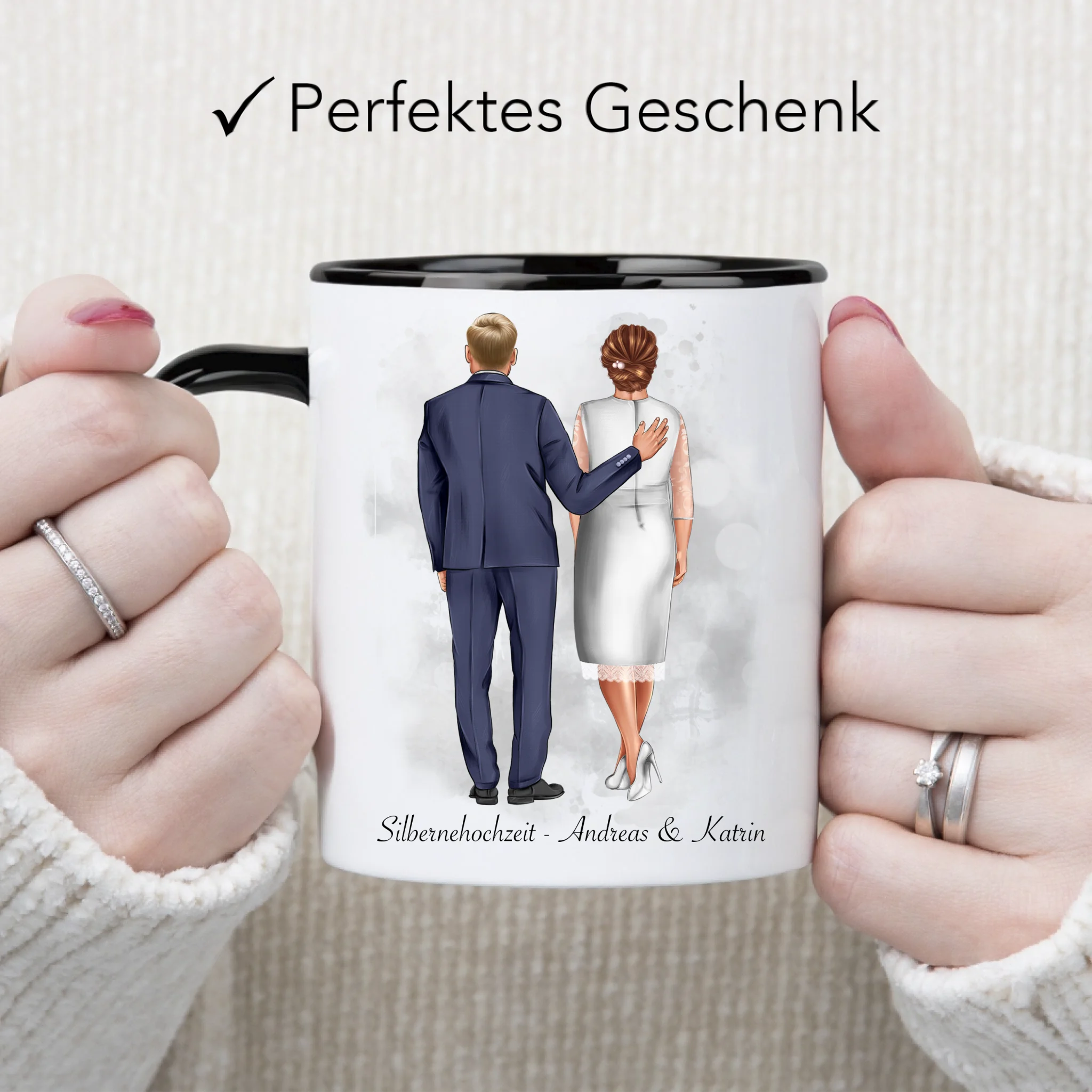 Tasse Personalisiert Goldene Hochzeit Silberne Hochzeit Silberhochzeit Jubiläum Jahrestag Pärchen Geschenk Ehe Hochzeitstag