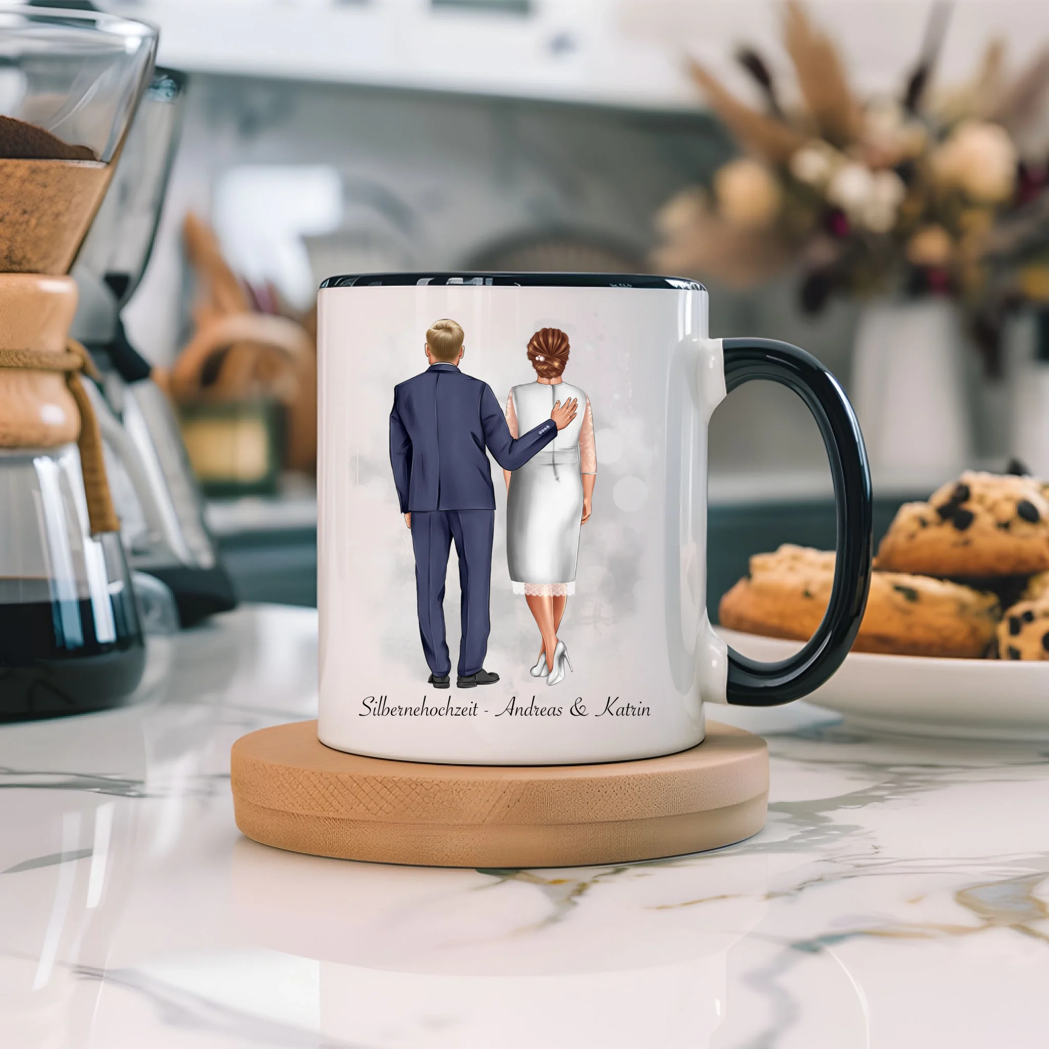 Tasse Personalisiert Goldene Hochzeit Silberne Hochzeit Silberhochzeit Jubiläum Jahrestag Pärchen Geschenk Ehe Hochzeitstag