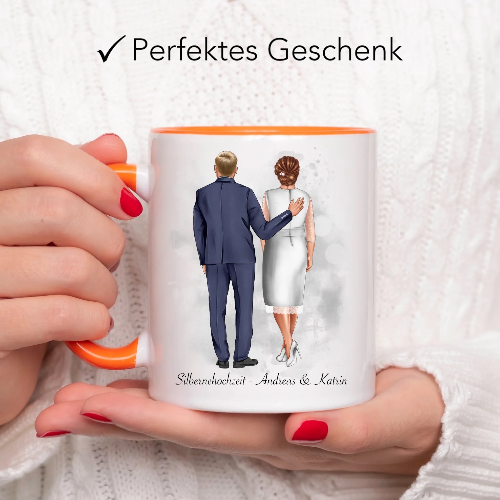 Tasse Personalisiert Goldene Hochzeit Silberne Hochzeit Silberhochzeit Jubiläum Jahrestag Pärchen Geschenk Ehe Hochzeitstag