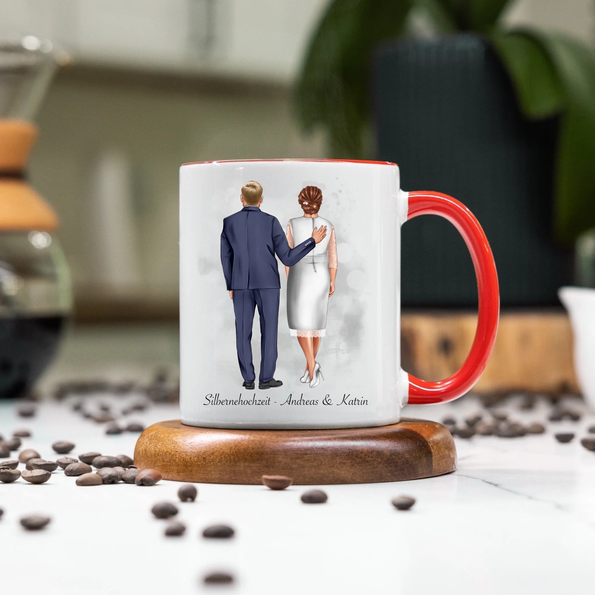 Tasse Personalisiert Goldene Hochzeit Silberne Hochzeit Silberhochzeit Jubiläum Jahrestag Pärchen Geschenk Ehe Hochzeitstag