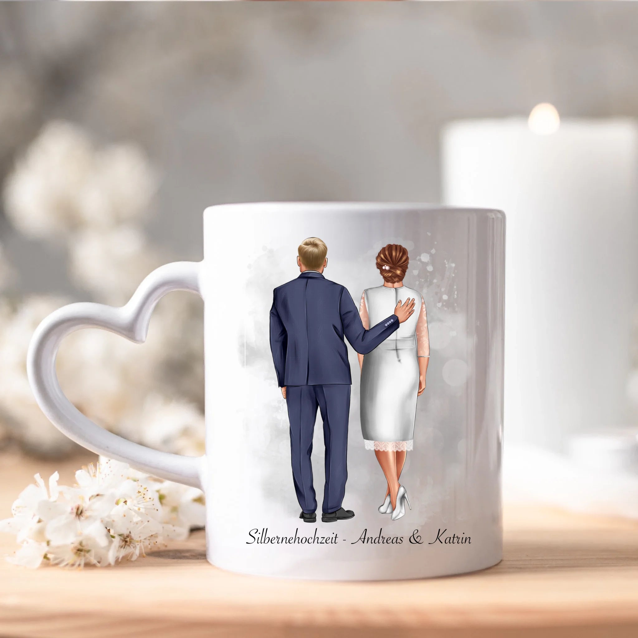 Tasse Personalisiert Goldene Hochzeit Silberne Hochzeit Silberhochzeit Jubiläum Jahrestag Pärchen Geschenk Ehe Hochzeitstag