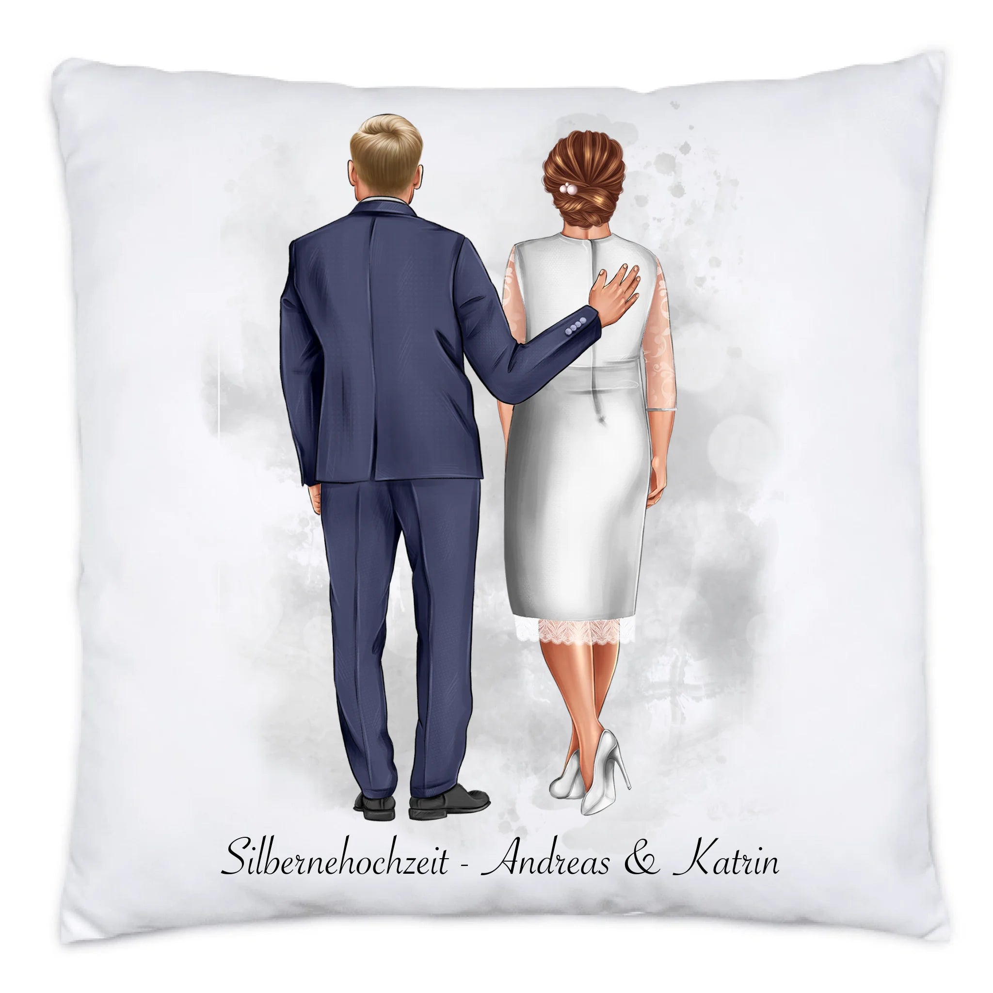 Kissen Personalisiert Goldene Hochzeit Silberne Hochzeit Silberhochzeit Jubiläum Jahrestag Pärchen Geschenk Ehe Hochzeitstag - Kissen inkl. Füllung
