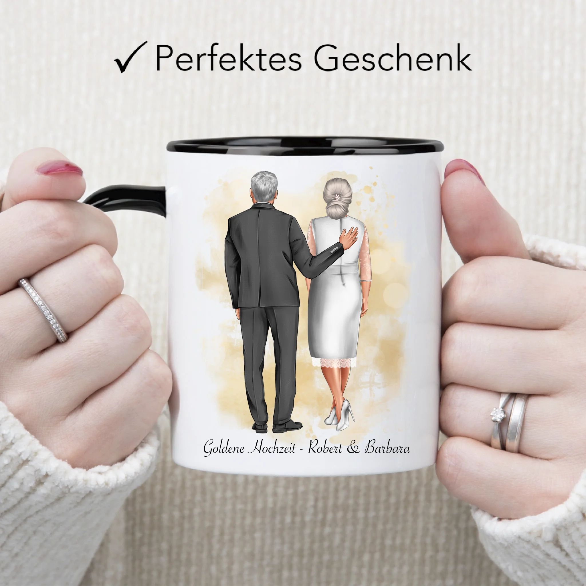 Tasse Personalisiert Goldene Hochzeit Silberne Hochzeit Silberhochzeit Jubiläum Jahrestag Geschenk Hochzeitstag Ehe Pärchen