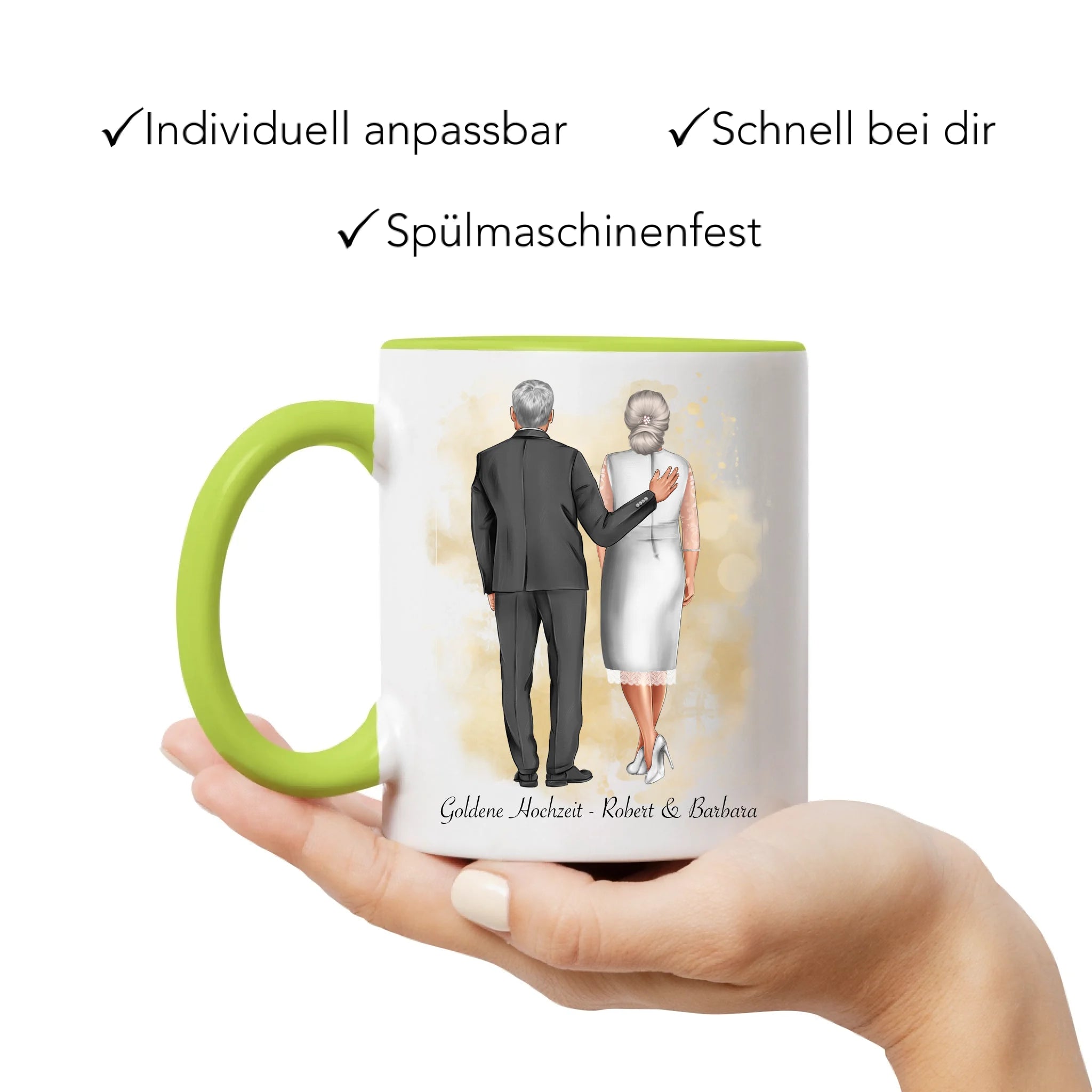 Tasse Personalisiert Goldene Hochzeit Silberne Hochzeit Silberhochzeit Jubiläum Jahrestag Geschenk Hochzeitstag Ehe Pärchen