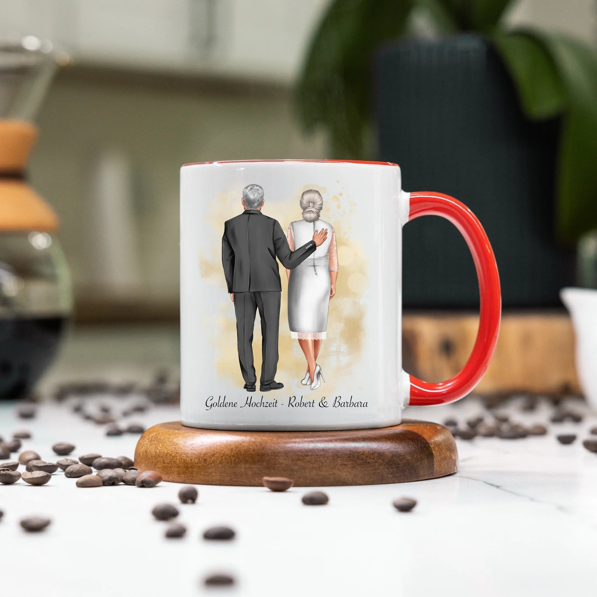 Tasse Personalisiert Goldene Hochzeit Silberne Hochzeit Silberhochzeit Jubiläum Jahrestag Geschenk Hochzeitstag Ehe Pärchen