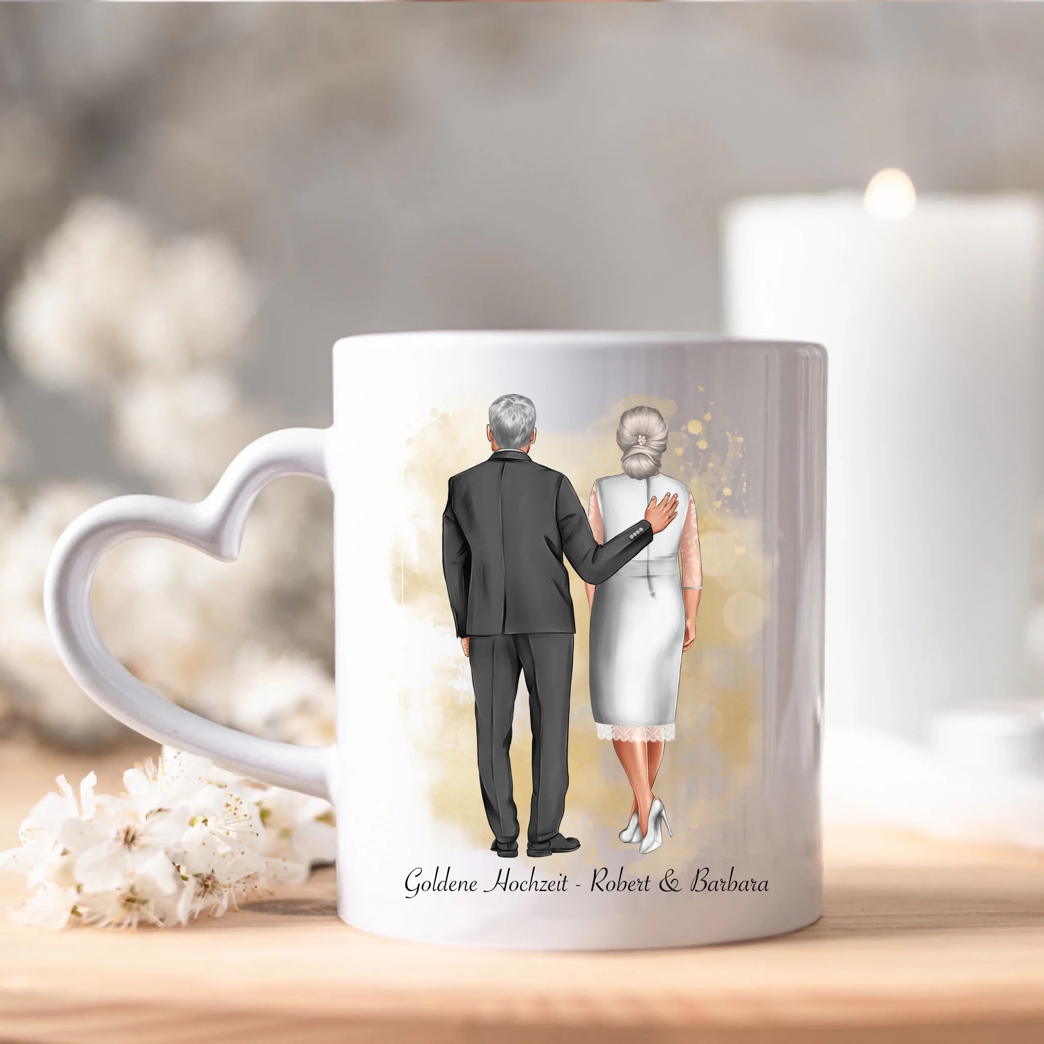 Tasse Personalisiert Goldene Hochzeit Silberne Hochzeit Silberhochzeit Jubiläum Jahrestag Geschenk Hochzeitstag Ehe Pärchen