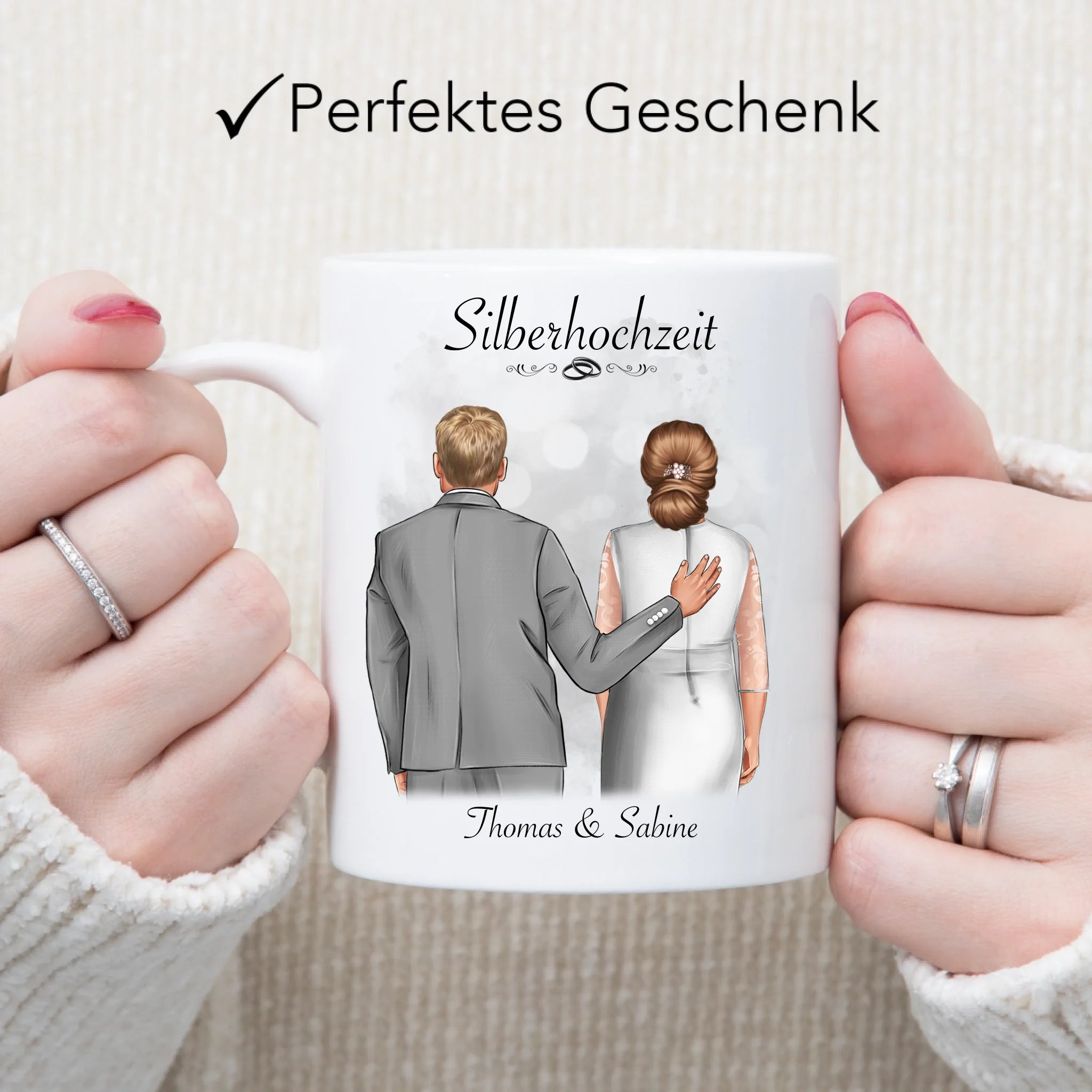 Tasse Silberhochzeit Personalisiert Silberne Hochzeit Bild Geschenk Hochzeitstag 25. Hochzeitstag Jubiläum für Paare