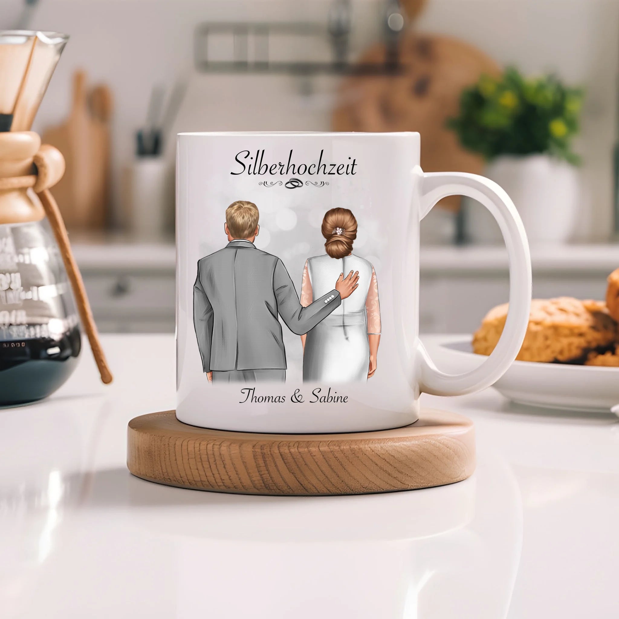 Tasse Silberhochzeit Personalisiert Silberne Hochzeit Bild Geschenk Hochzeitstag 25. Hochzeitstag Jubiläum für Paare