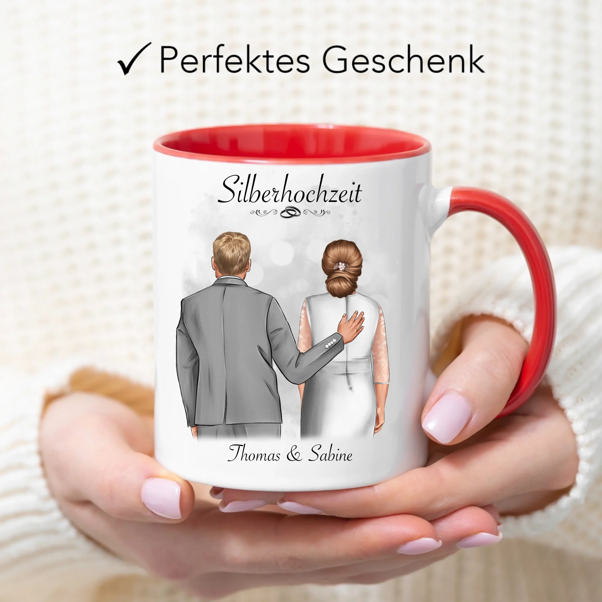 Tasse Silberhochzeit Personalisiert Silberne Hochzeit Bild Geschenk Hochzeitstag 25. Hochzeitstag Jubiläum für Paare
