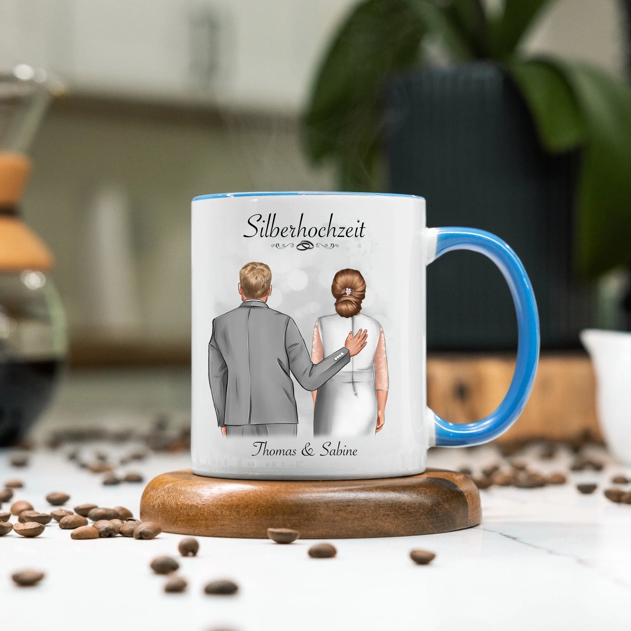 Tasse Silberhochzeit Personalisiert Silberne Hochzeit Bild Geschenk Hochzeitstag 25. Hochzeitstag Jubiläum für Paare