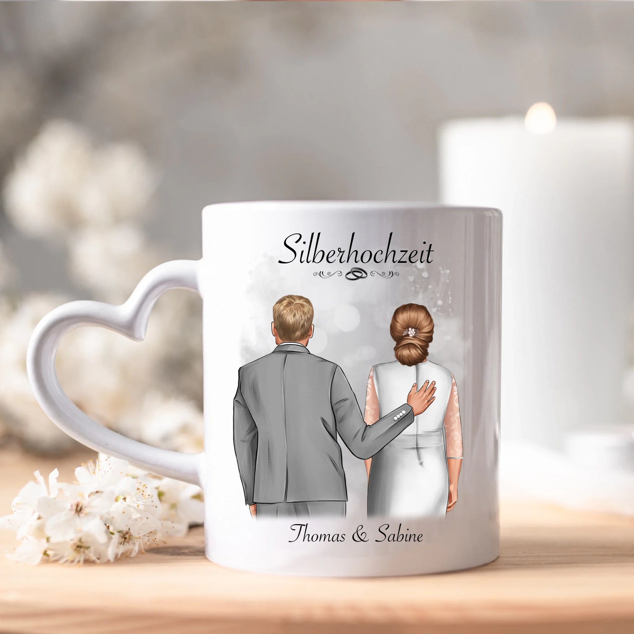 Tasse Silberhochzeit Personalisiert Silberne Hochzeit Bild Geschenk Hochzeitstag 25. Hochzeitstag Jubiläum für Paare