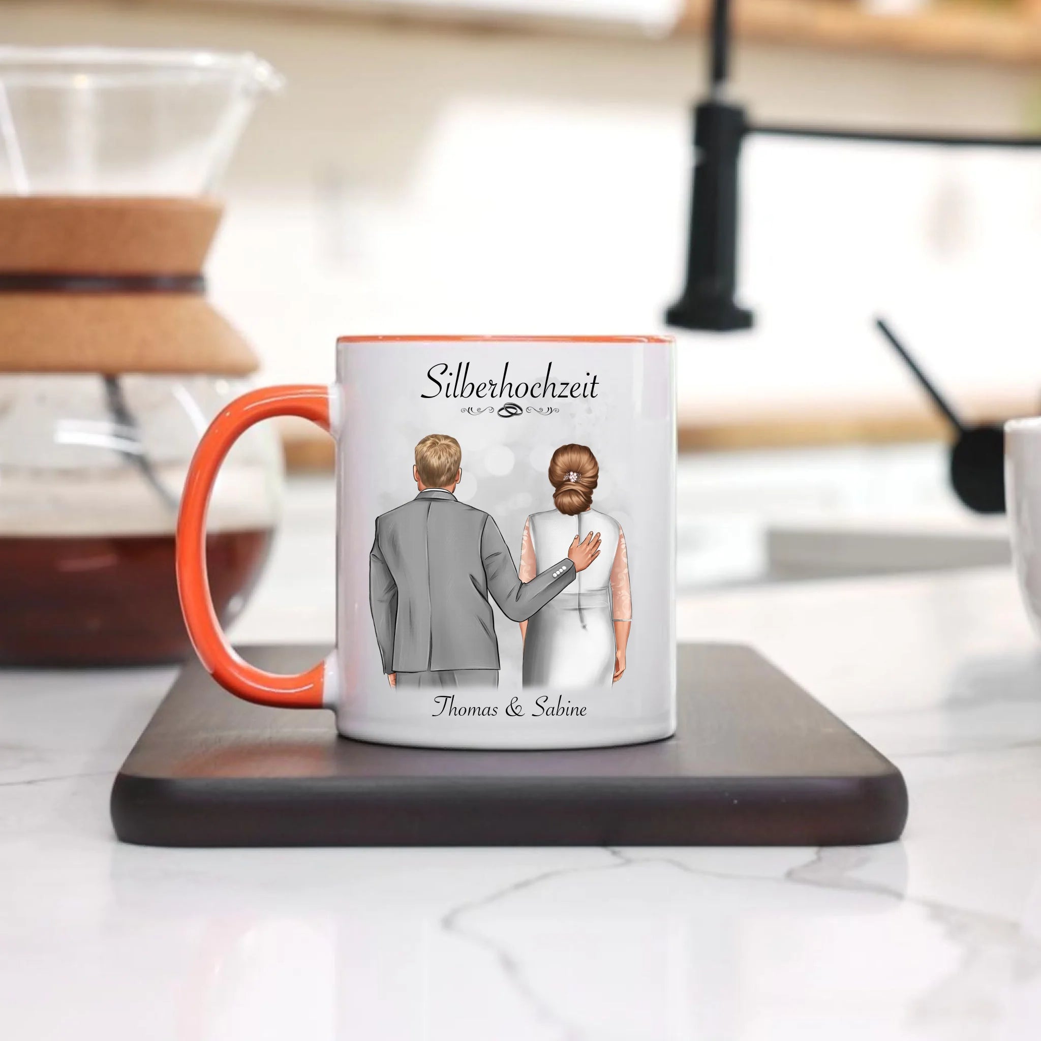 Tasse Silberhochzeit Personalisiert Silberne Hochzeit Bild Geschenk Hochzeitstag 25. Hochzeitstag Jubiläum für Paare